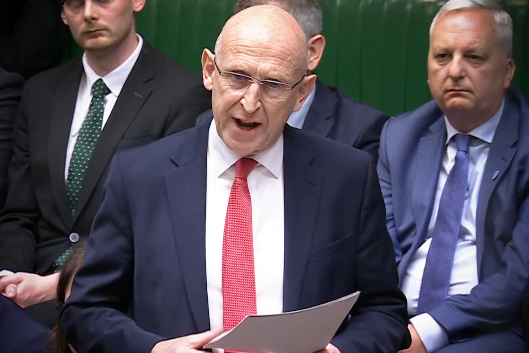 John Healey addresses the Commons over his decision to resign (Sky News)