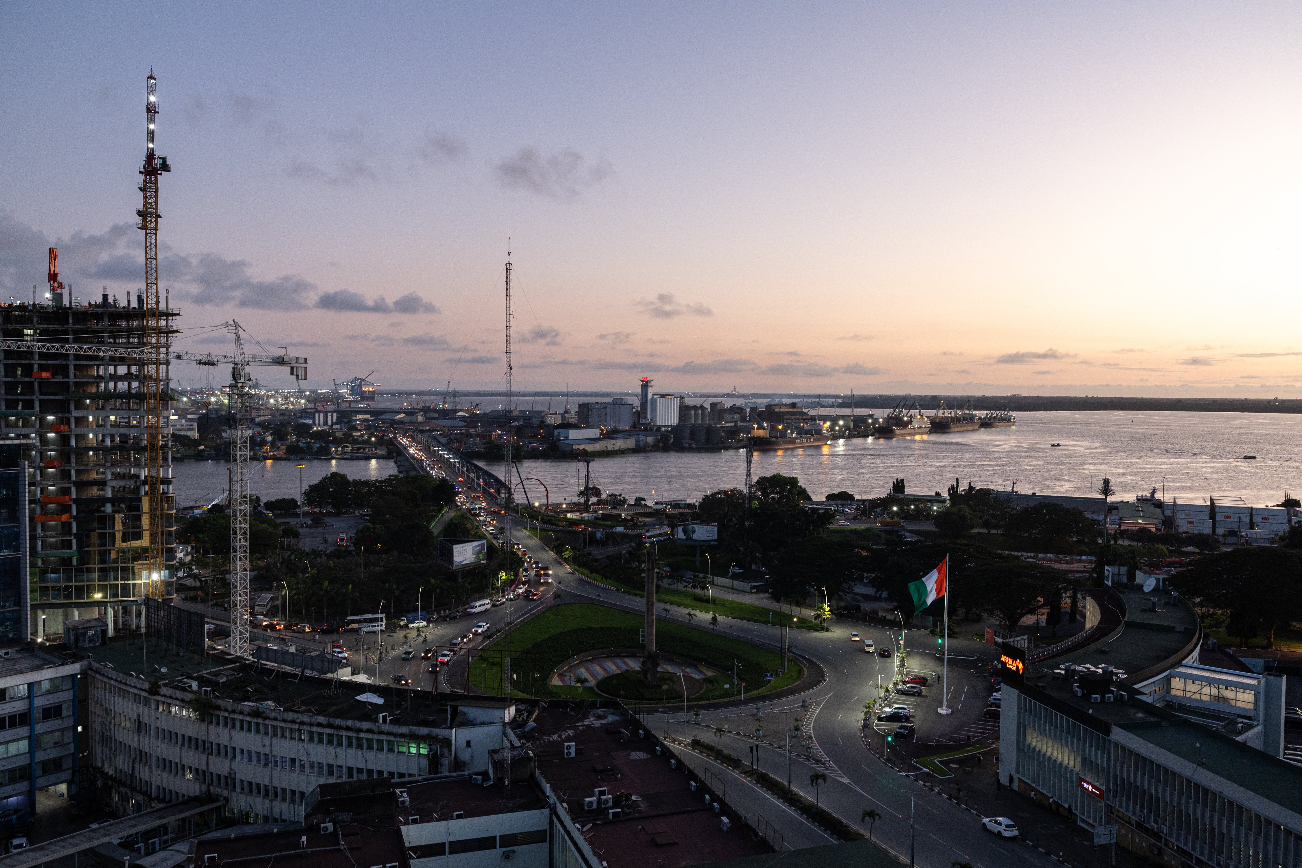 A general view of roads leading up to the port of Abidjan, which is the commercial hub of Côte d'Ivoire (AFP/Getty)