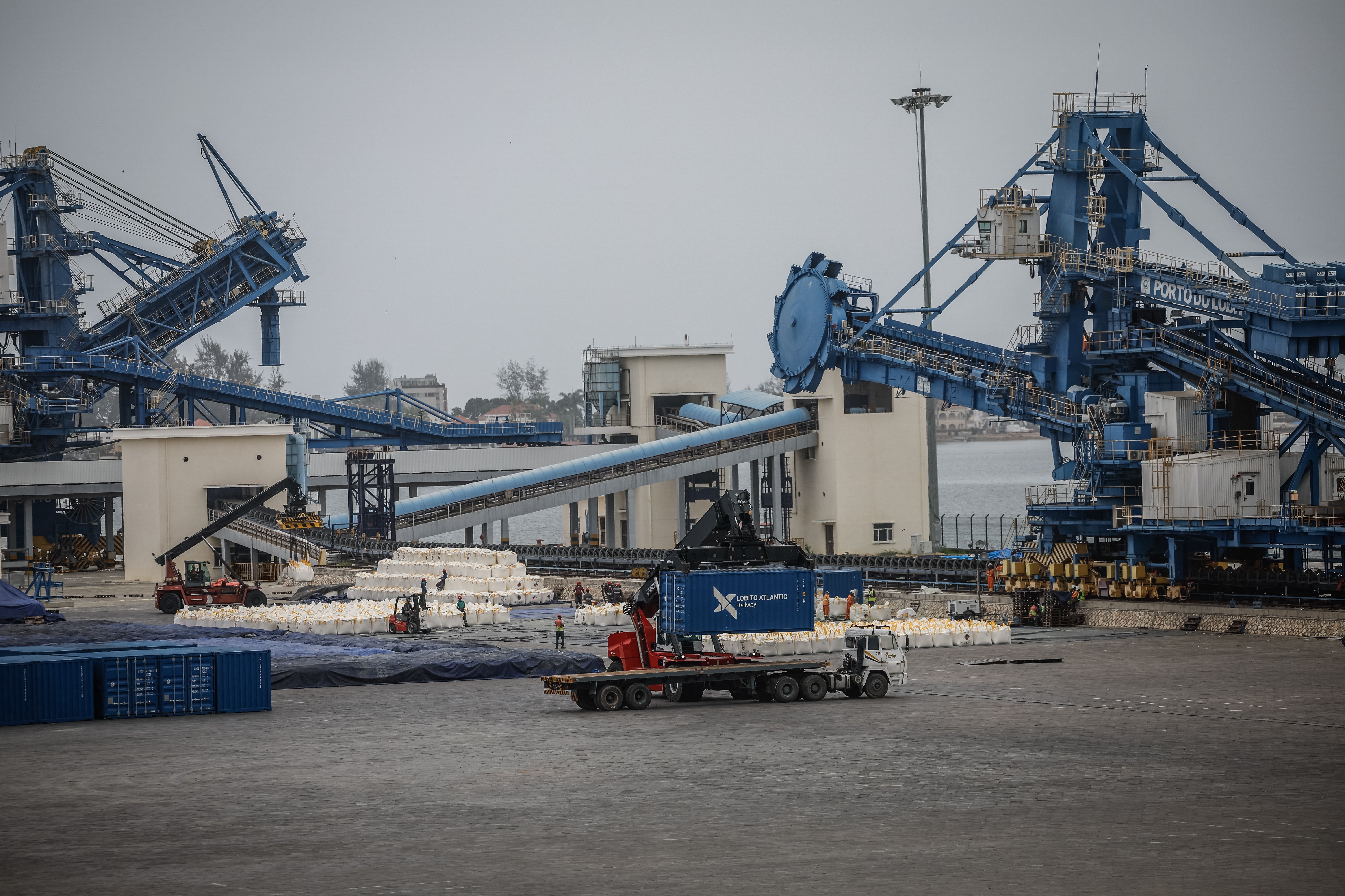 A general view of operations at the mineral terminal of the Port of Lobito (AFP/Getty)