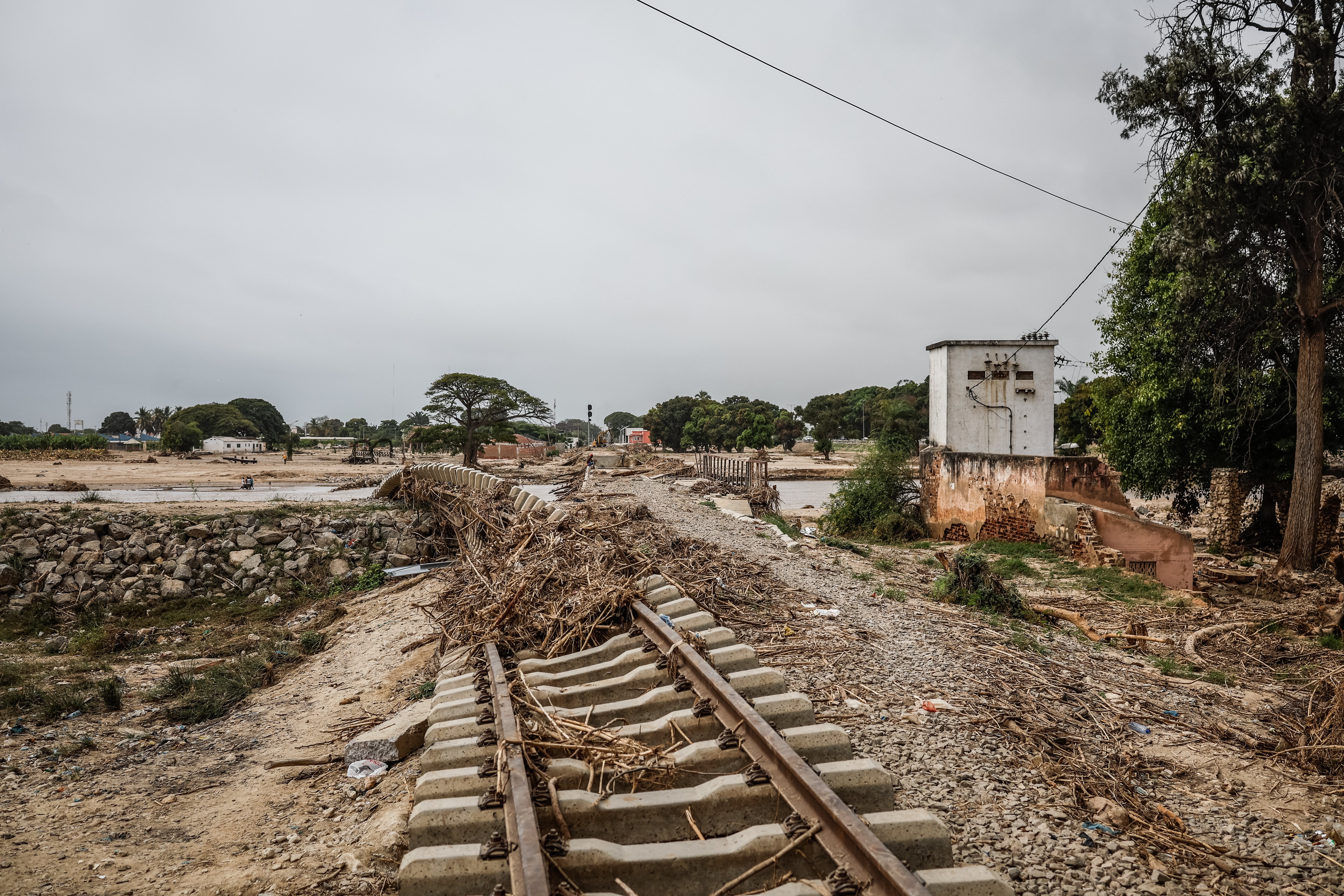 A general view of damage to the Lobito Atlantic Railway following heavy floods in April 2026 (AFP/Getty)