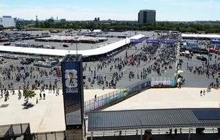 Fans beginning to arrive.