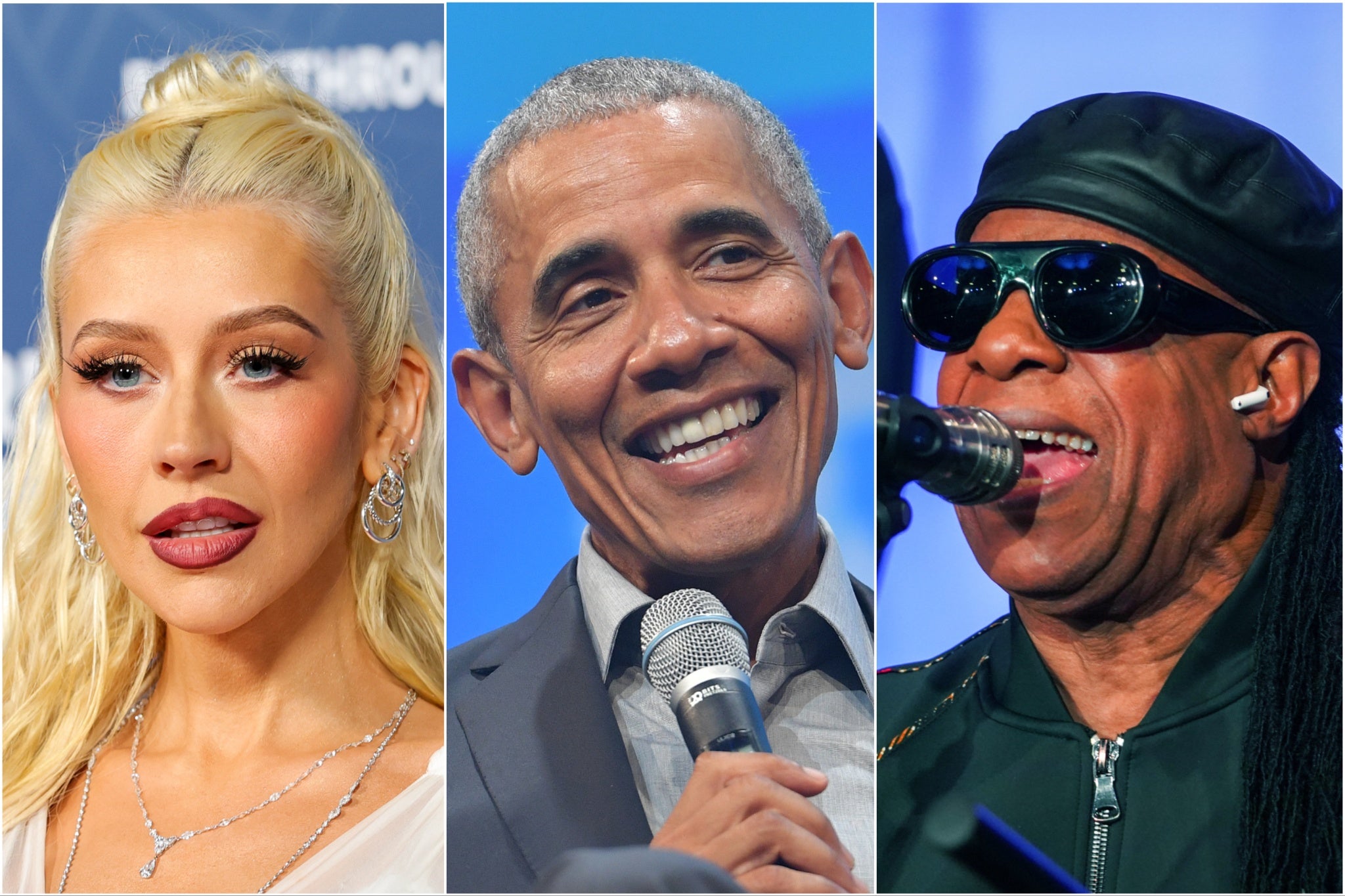 The full roster of performers includes Bruce Springsteen, Christina Aguilera, The Roots, Jennifer Hudson, John Legend, Stevie Wonder, Marc Anthony, American rapper Common and Pearl Jam frontman Eddie Vedder (Getty Images)