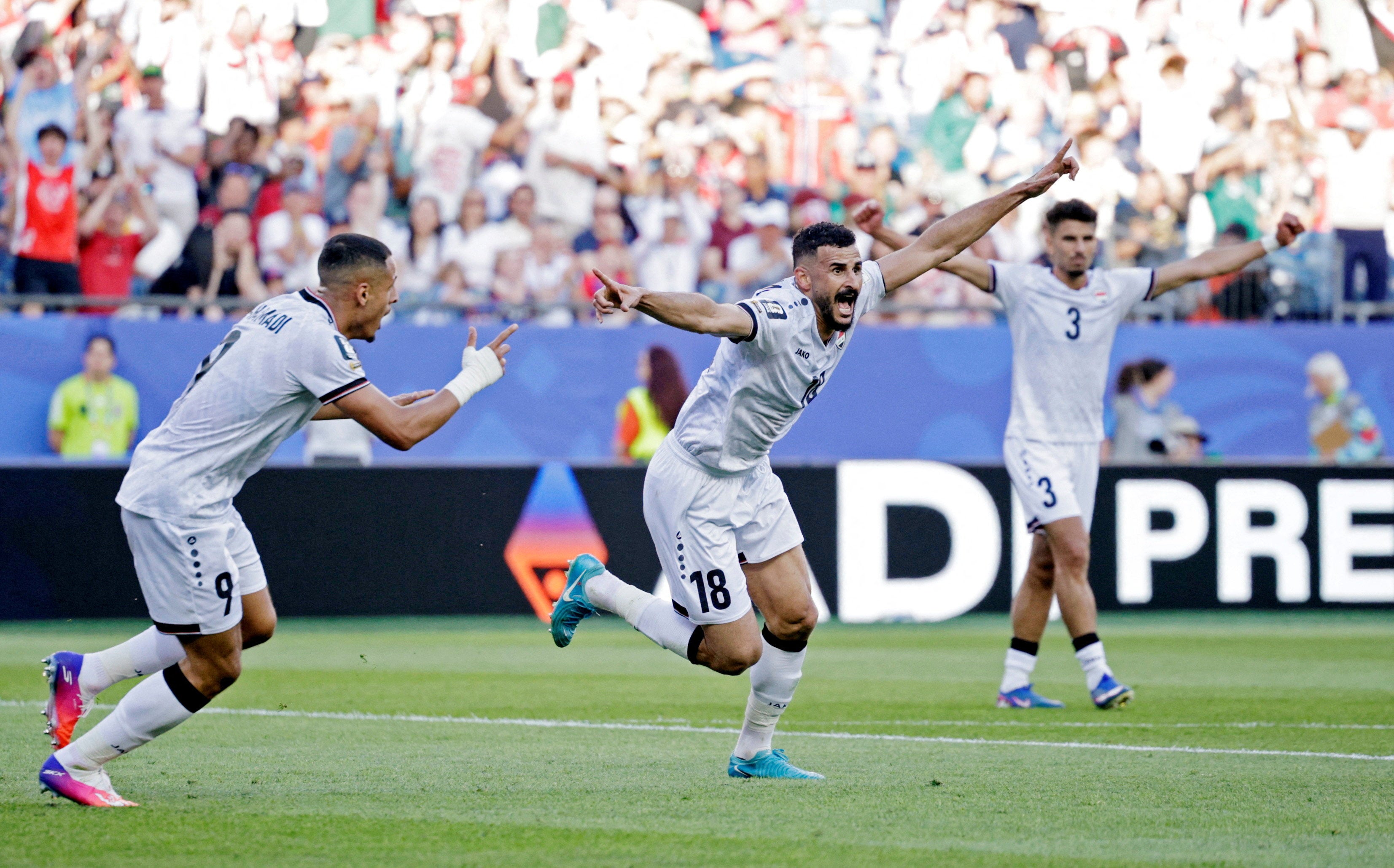 Aymen Hussein sparked wild celebrations with his first-half equaliser