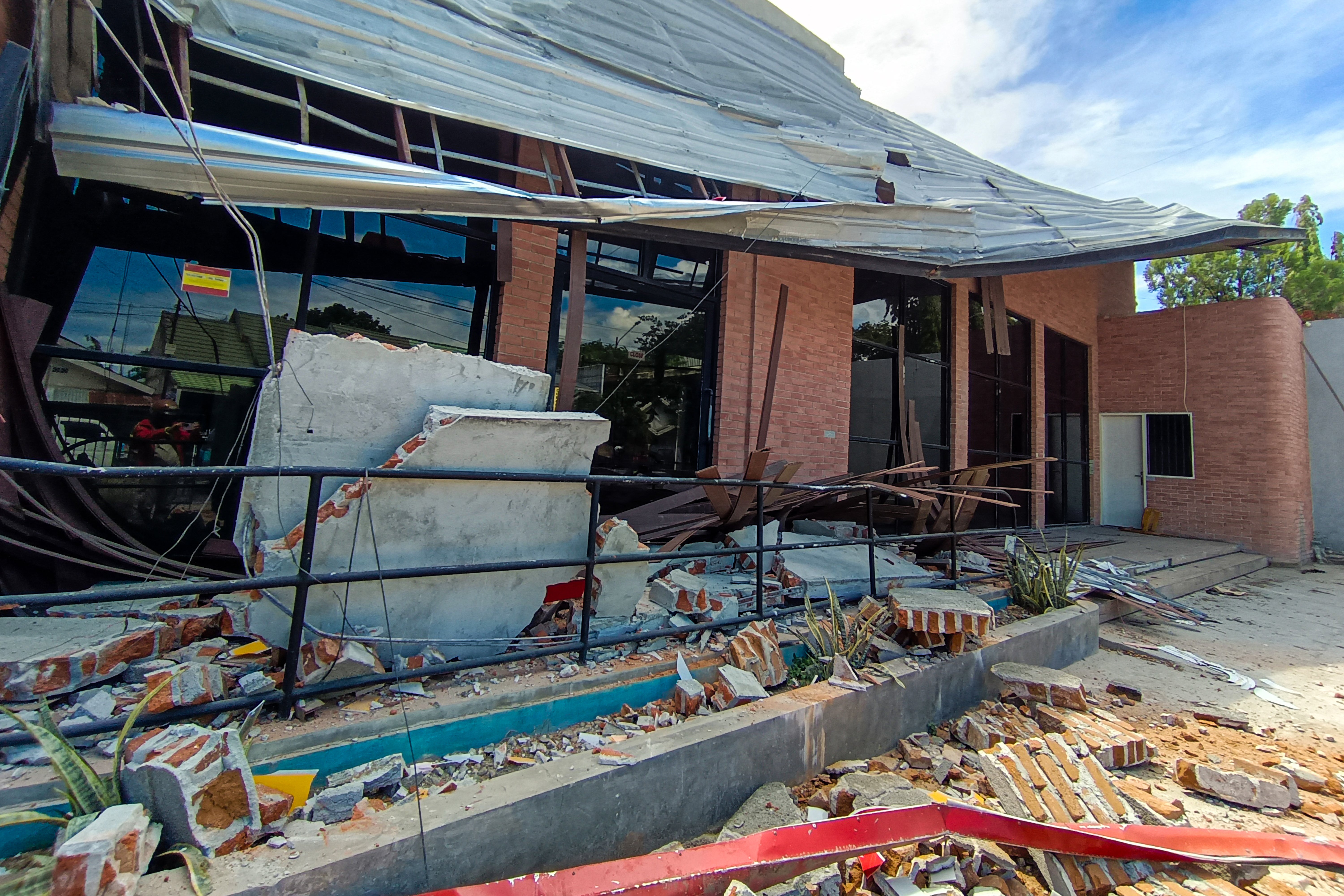 A building is left damaged by an earthquake in Palu, Indonesia, on 16 June 2026 (AFP/Getty)