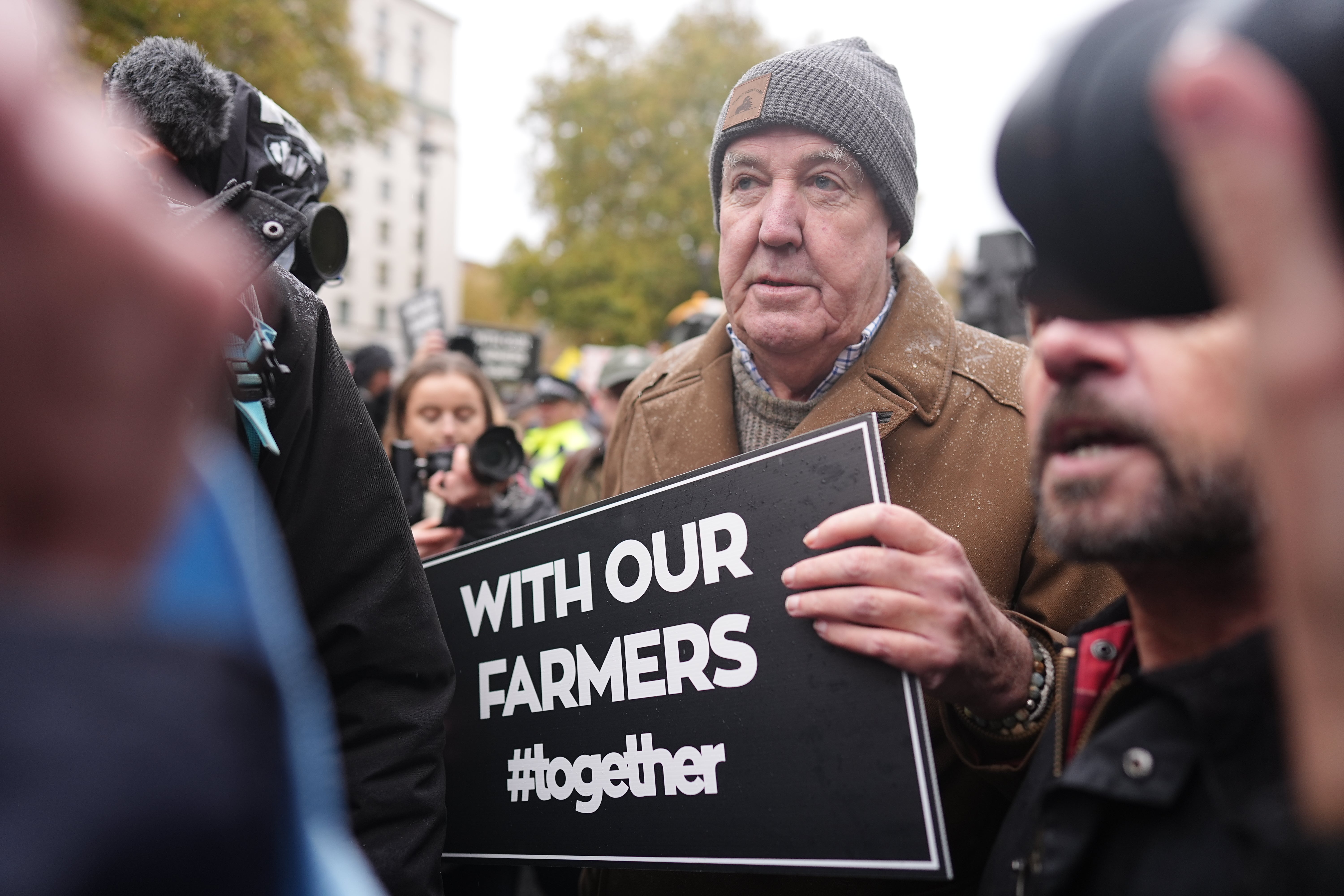 Jeremy Clarkson takes part in a farmers protest over changes to inheritance tax in London (Aaron Chown/PA) (PA Archive)