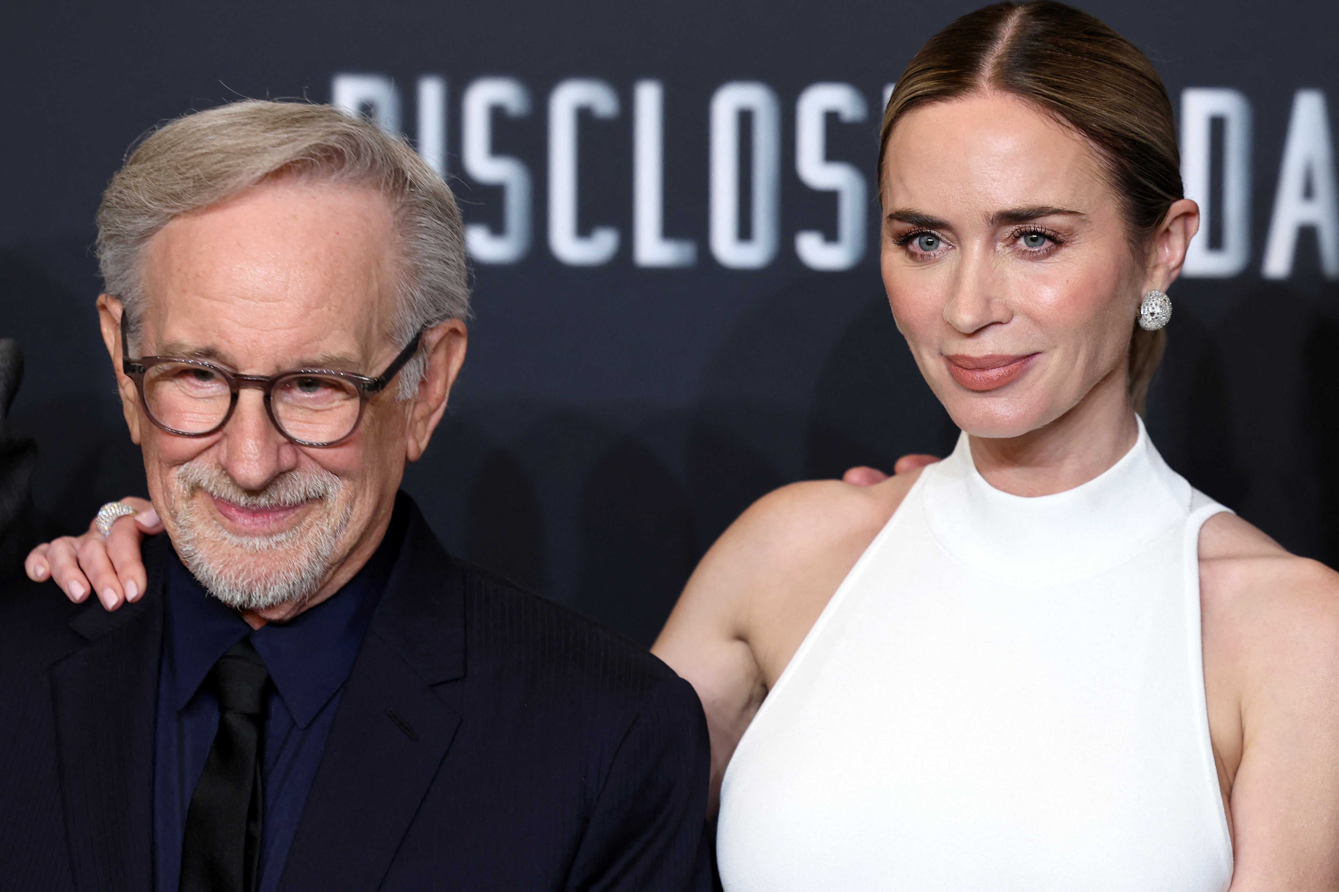 Emily Blunt with ‘Disclosure Day’ director Steven Spielberg