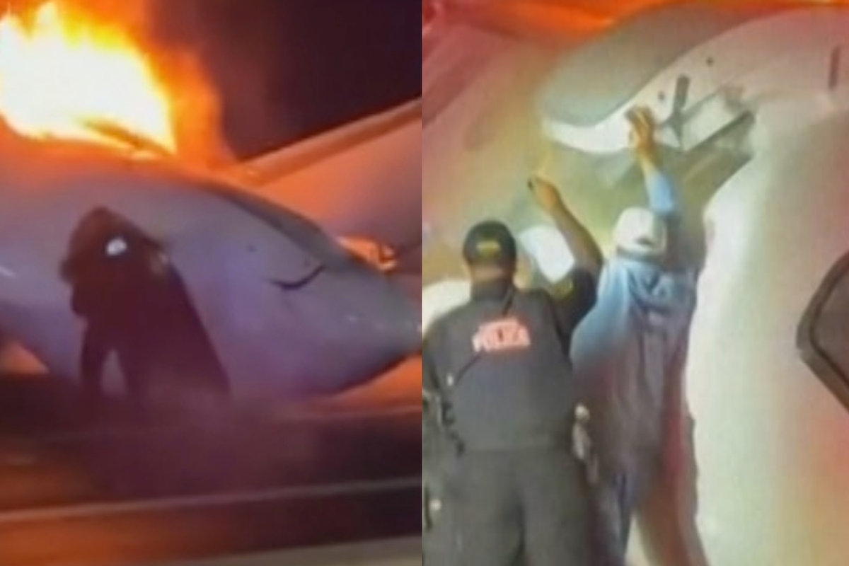 Plane passengers pulled from fiery wreckage after crash on highway
