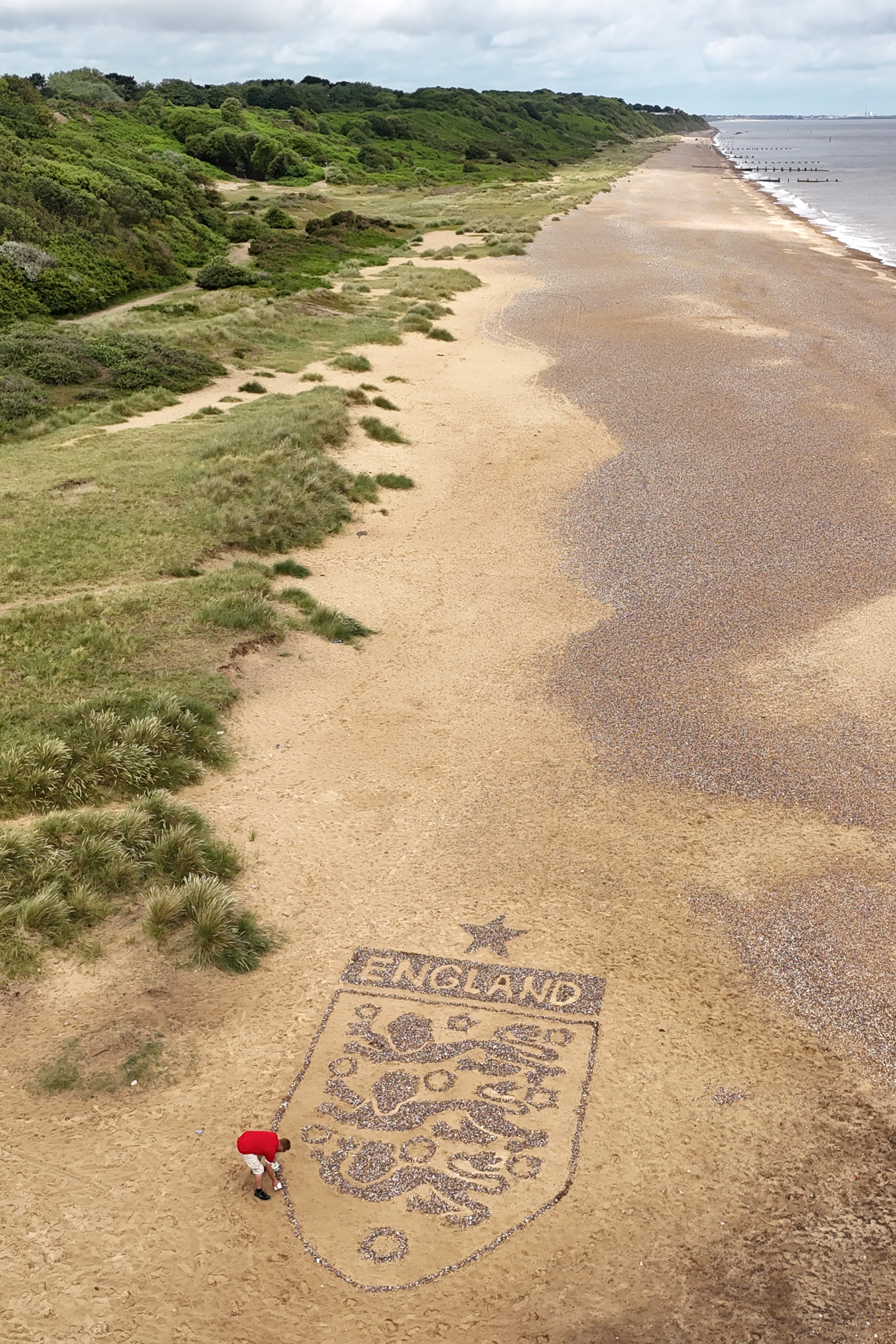 The creation took shape ahead of England’s opening match against Croatia (Joe Giddens/PA) (PA Wire)