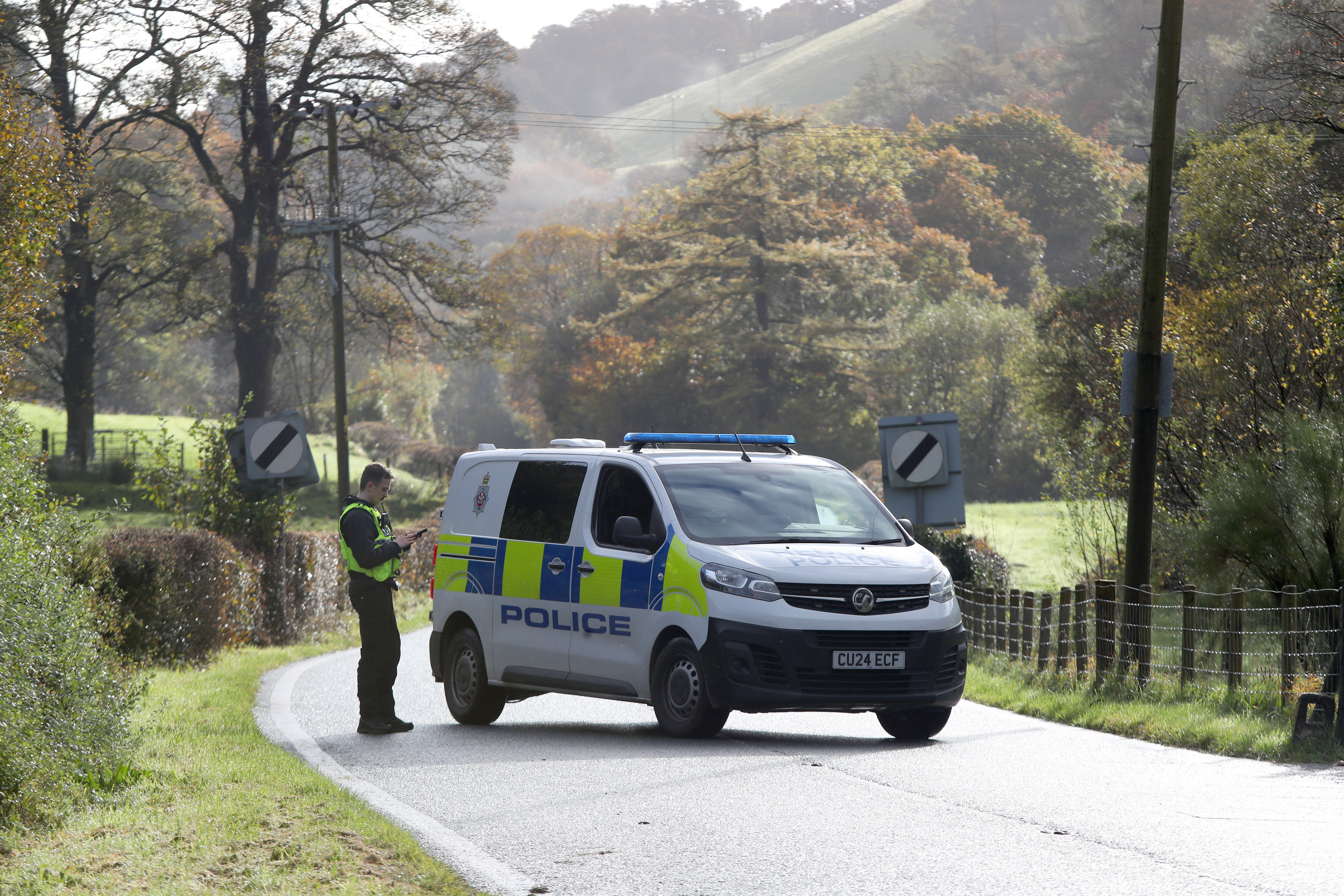Police near the scene of the train crash (Ian Cooper/PA) (PA Archive)