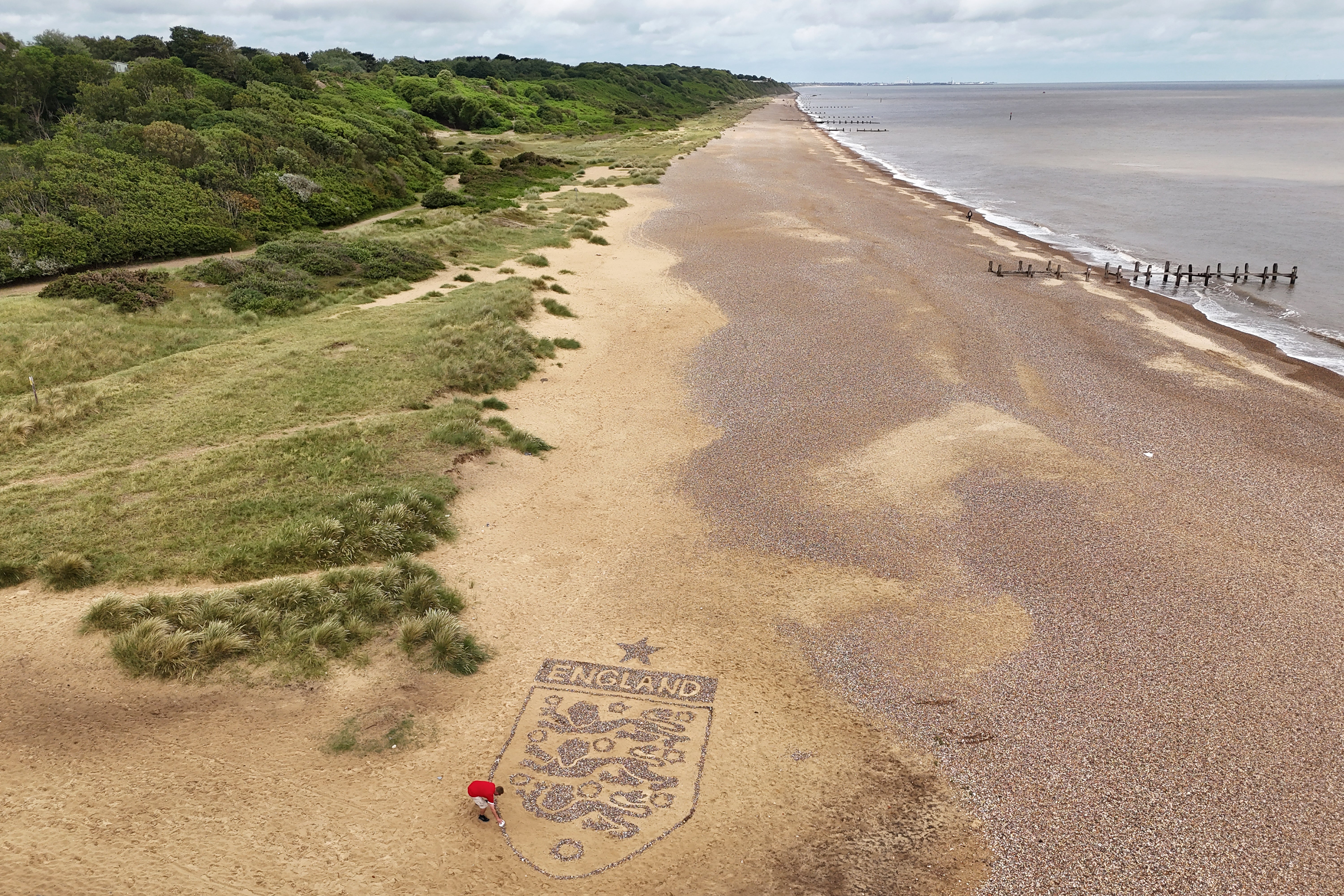 Mr Clark made the image with stones found on the beach (Joe Giddens/PA) (PA Wire)
