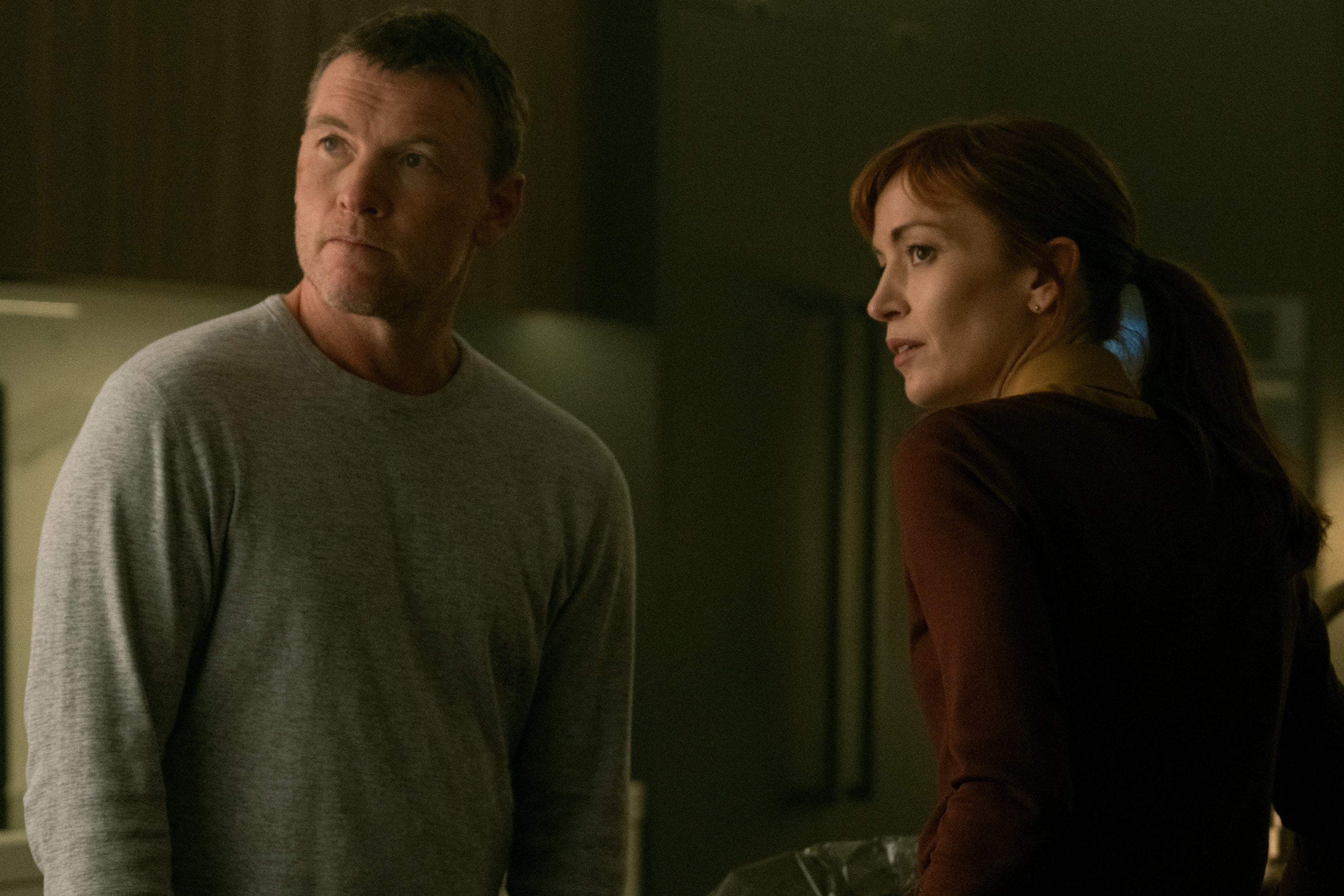 Worthington and Britt Lower in ‘Harlan Coben’s I Will Find You’ (Netflix)