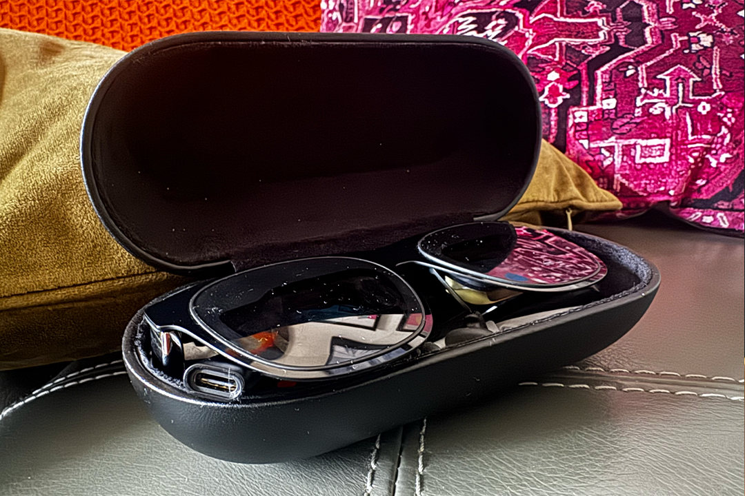 The sit inside a hard shell case (Alex Lee/The Independent)