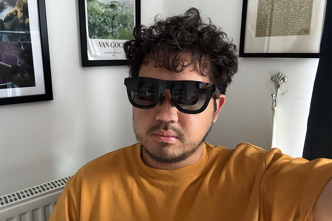 These glasses project a screen into your field of view (Alex Lee/The Independent)