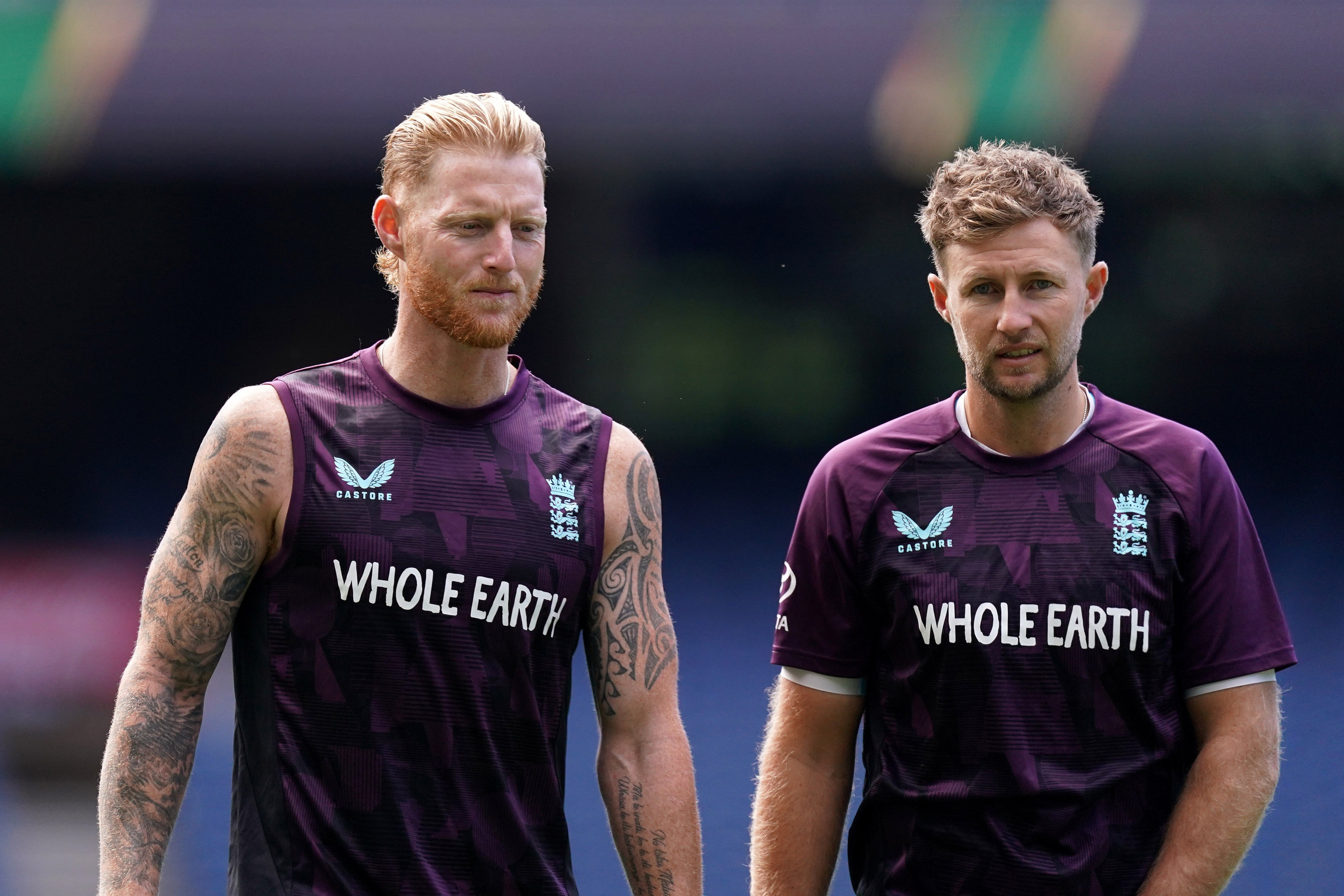 Root (right) is deputising for captain Ben Stokes (left) in the second Test against New Zealand (Robbie Stephenson/PA) (PA Wire)