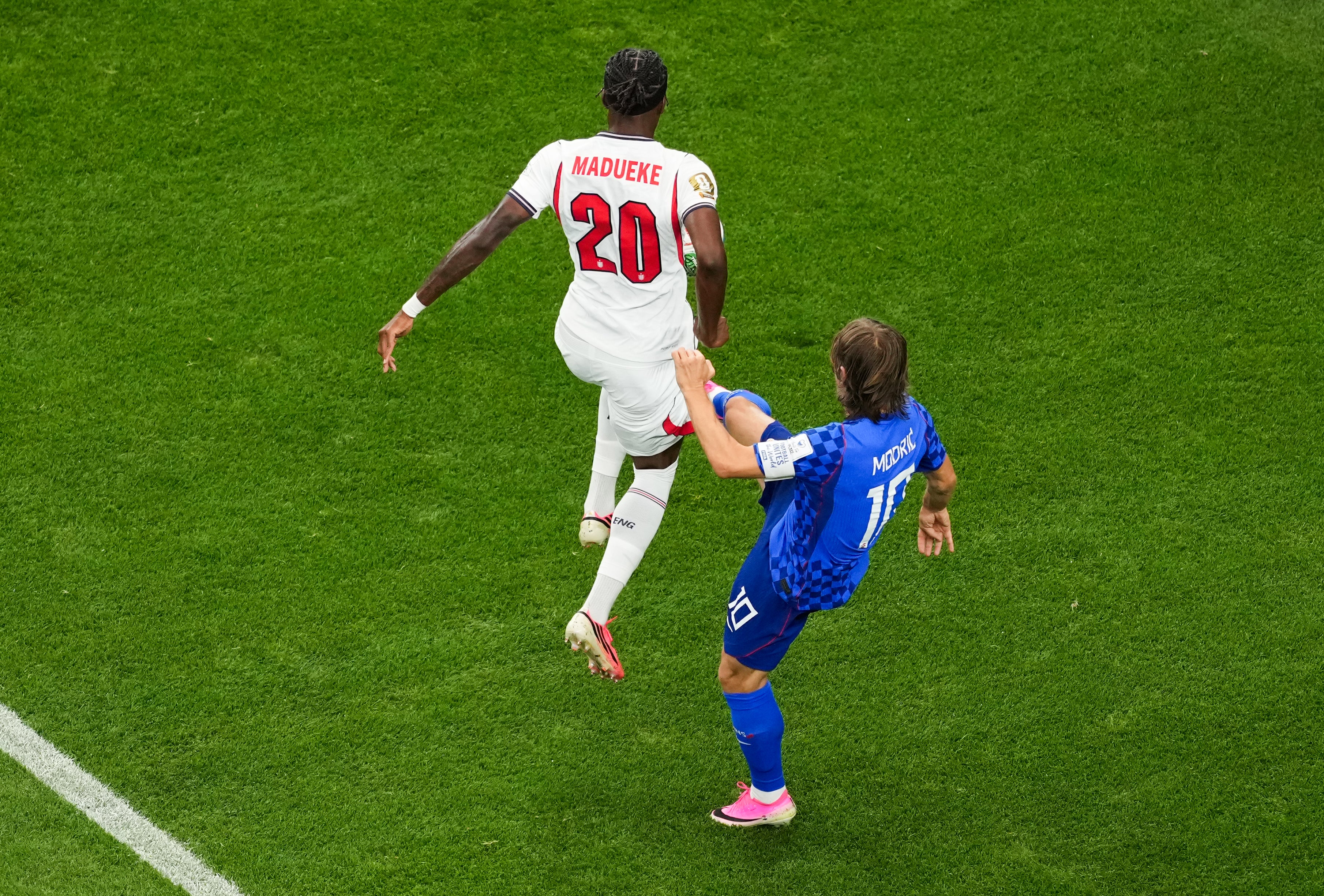 Luka Modric caught Noni Madueke in the box and gifted England a penalty