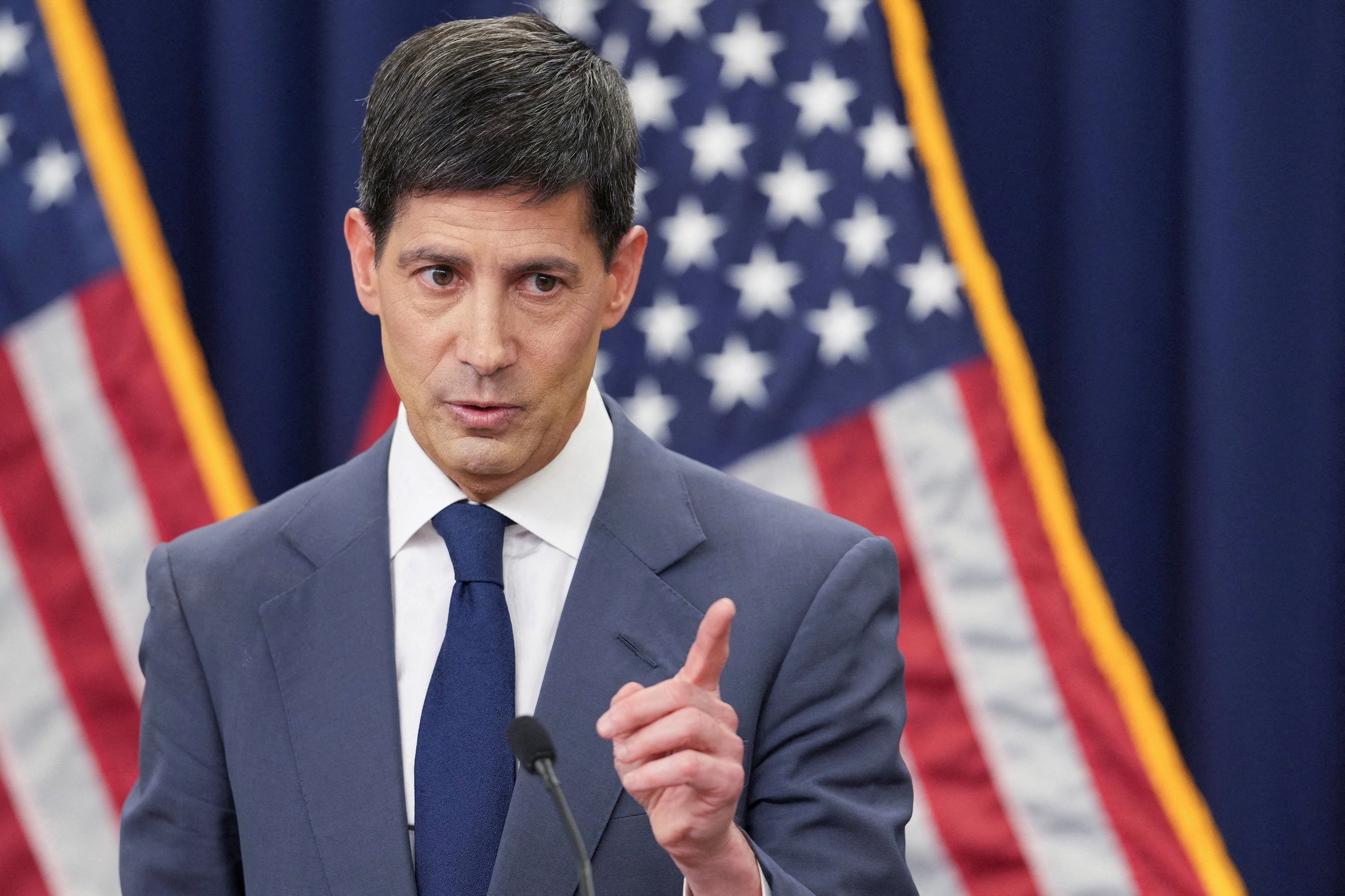 New U.S. Federal Reserve Chairman Kevin Warsh speaks to reporters in Washington on Wednesday, June 17, 2026
