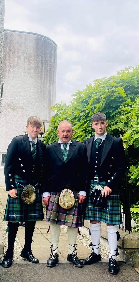 Alasdair Iain (right) with his brother Andrew James (left) and father Donald (centre) (Family Handout/HebWay 2026/PA)