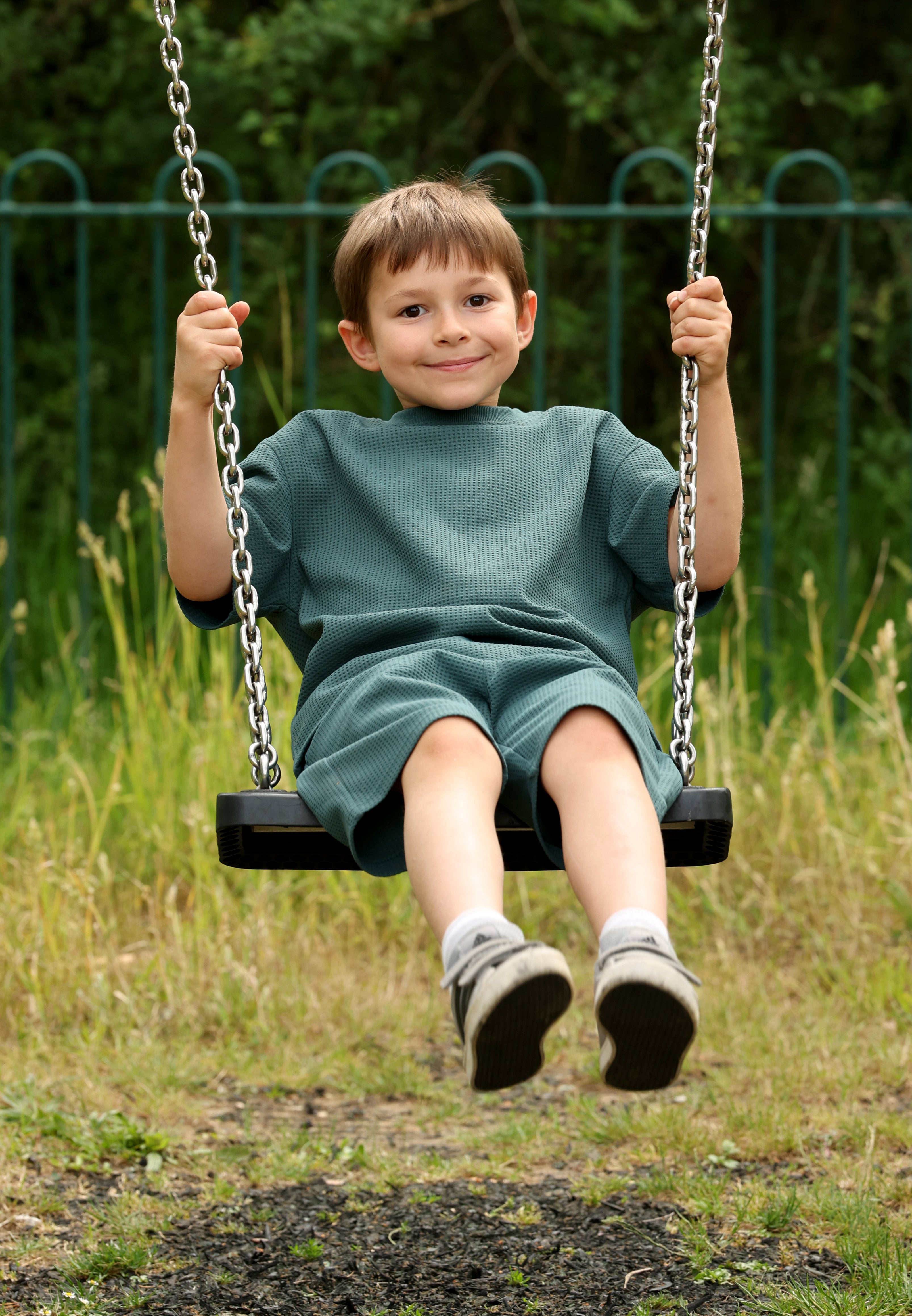 Seven-year-old Elliot at Westlands Playpark near his home in Colchester (Chris Radburn/PA) (PA Wire)