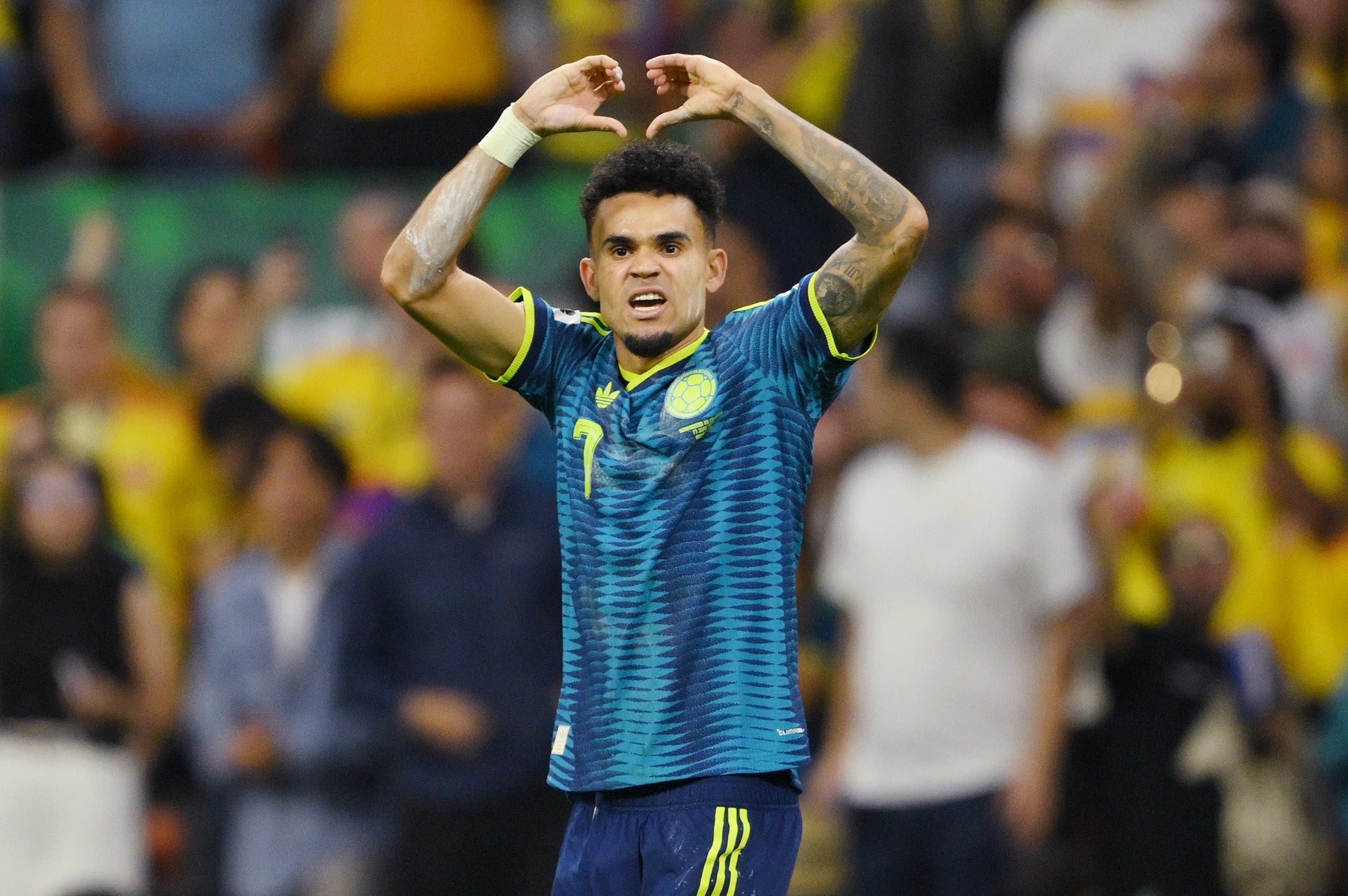 Luis Diaz of Colombia celebrates