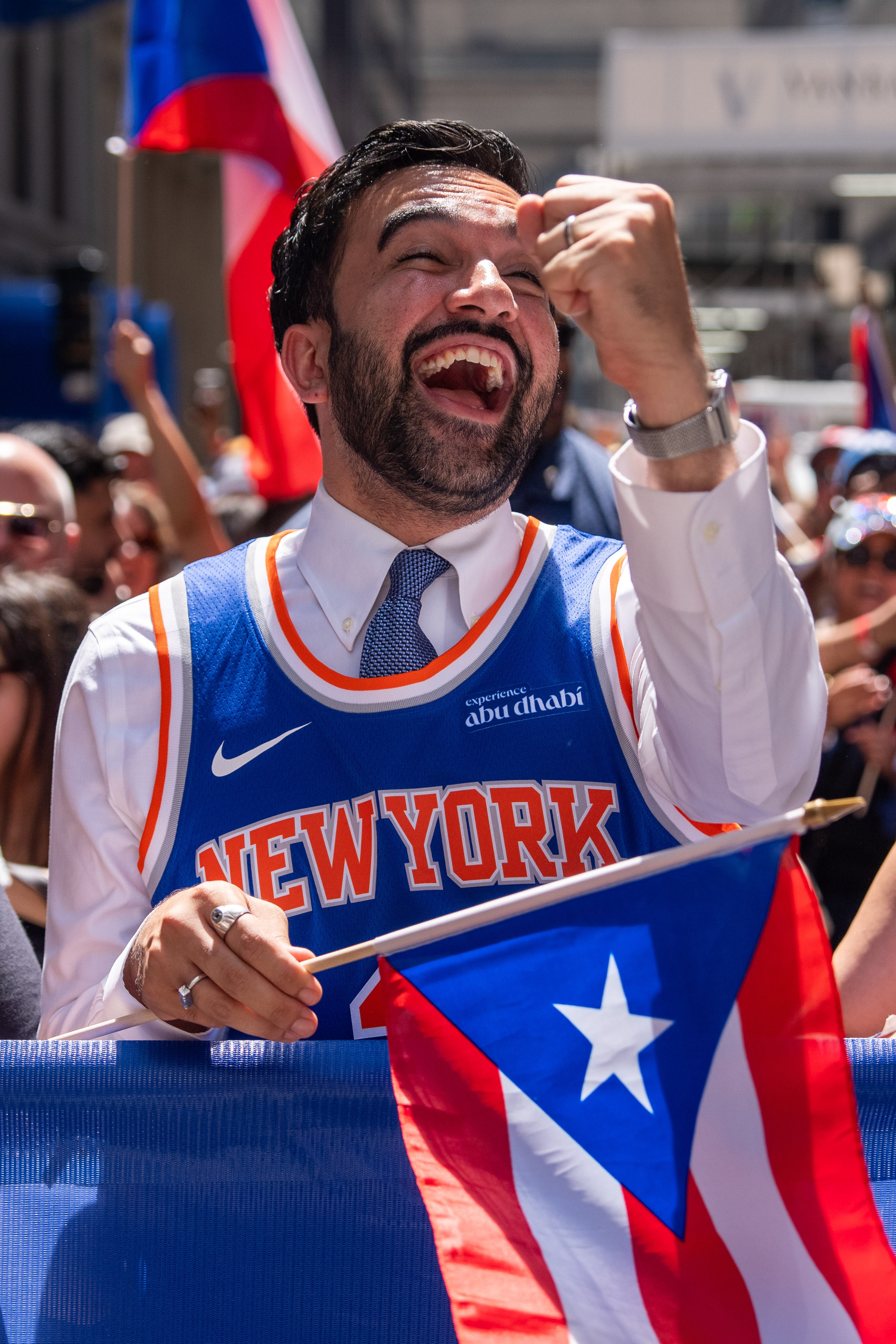 New York City Mayor Zohran Mamdani takes part in the National Puerto Rican Day Parade, Sunday, June 14