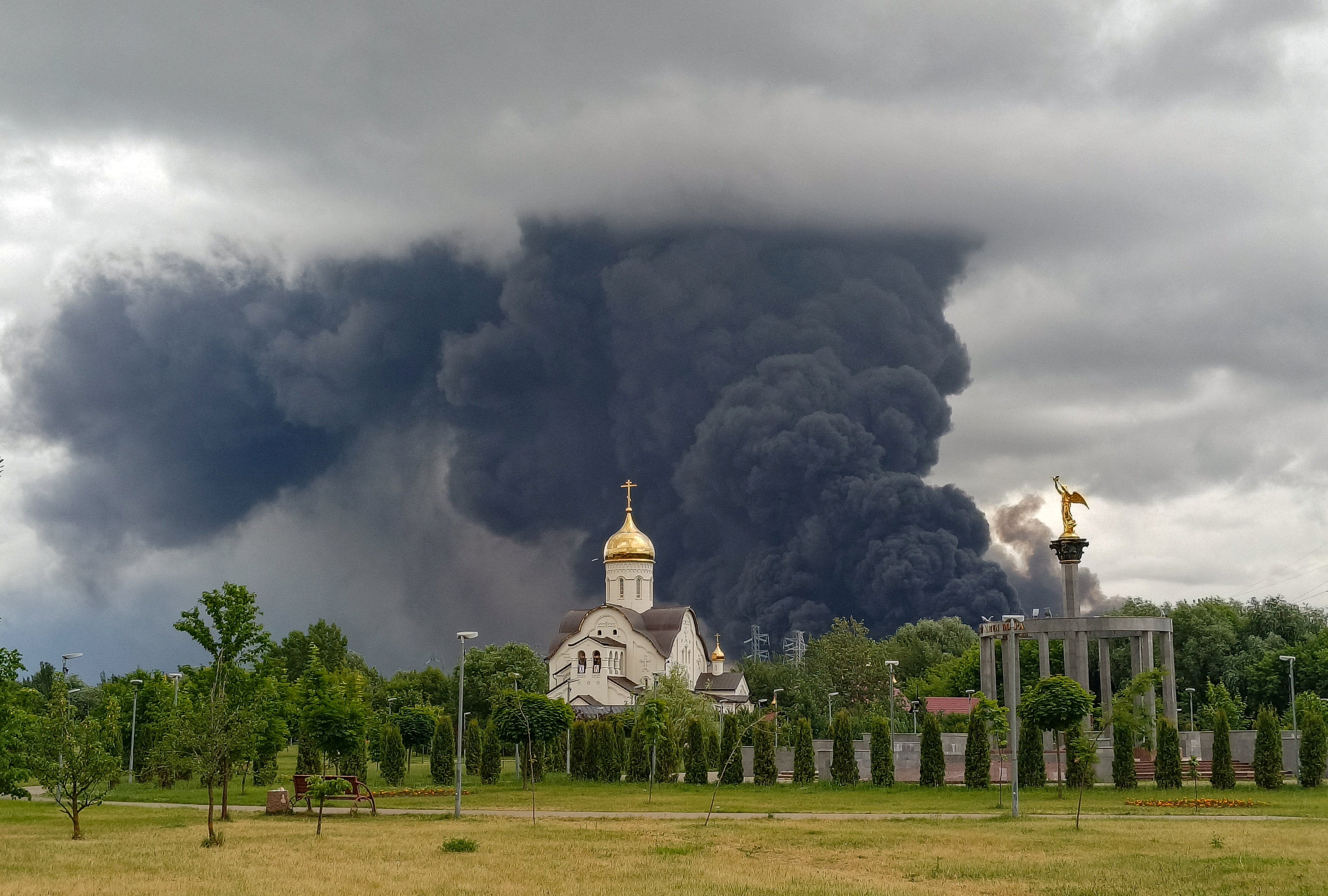 Ukraine sends Moscow oil refinery up in flames with largest drone attack on city in two years