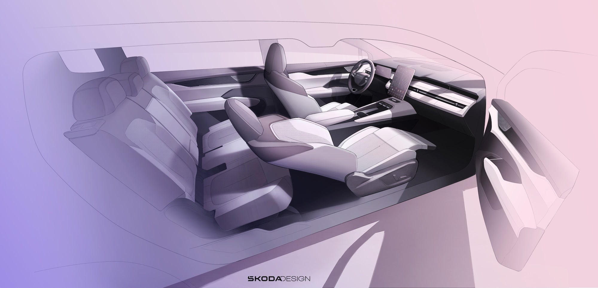 The interior of the new Skoda Peaq features a combination of screens and buttons, with advanced voice control, too