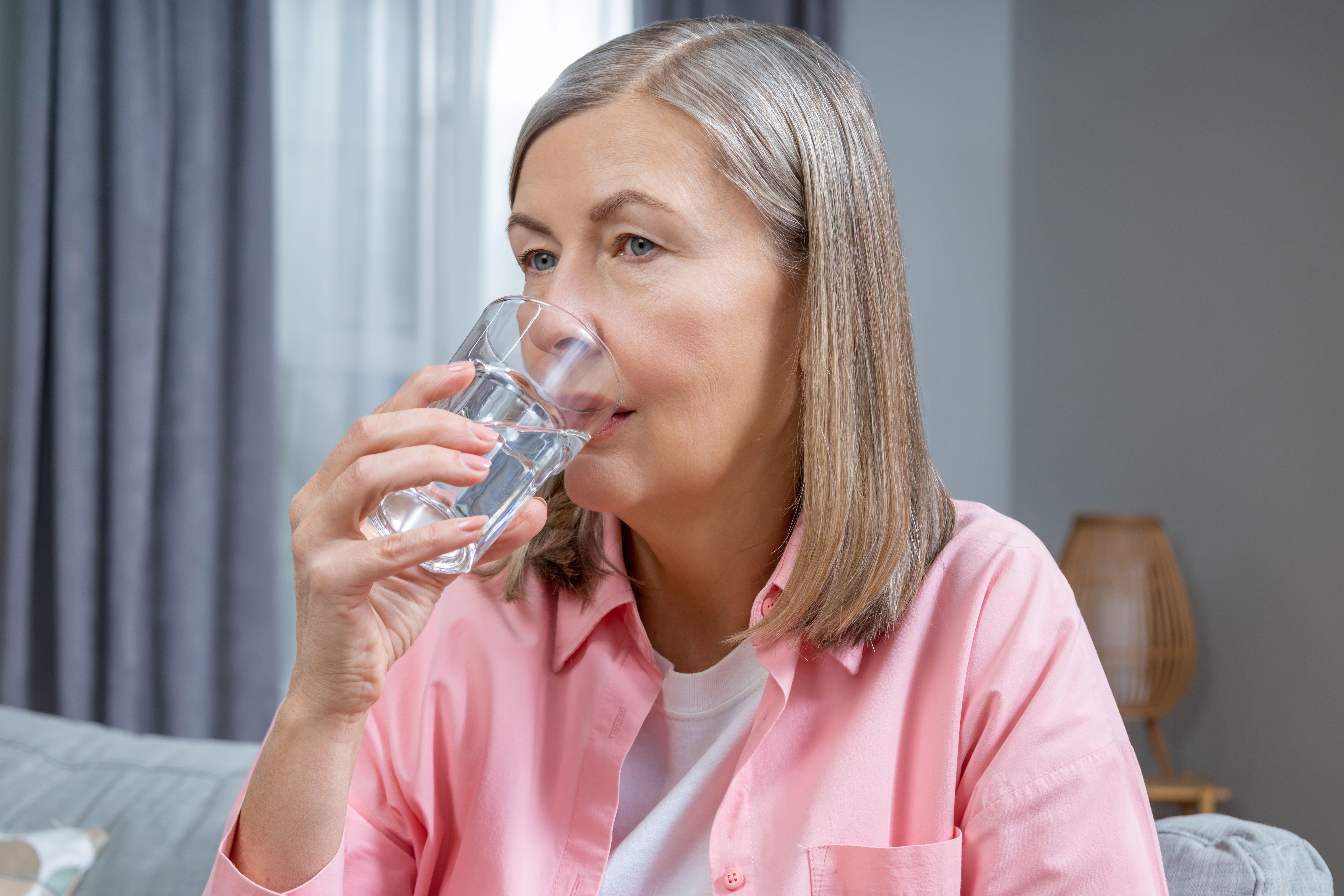 Staying hydrated can help with menopause symptoms.