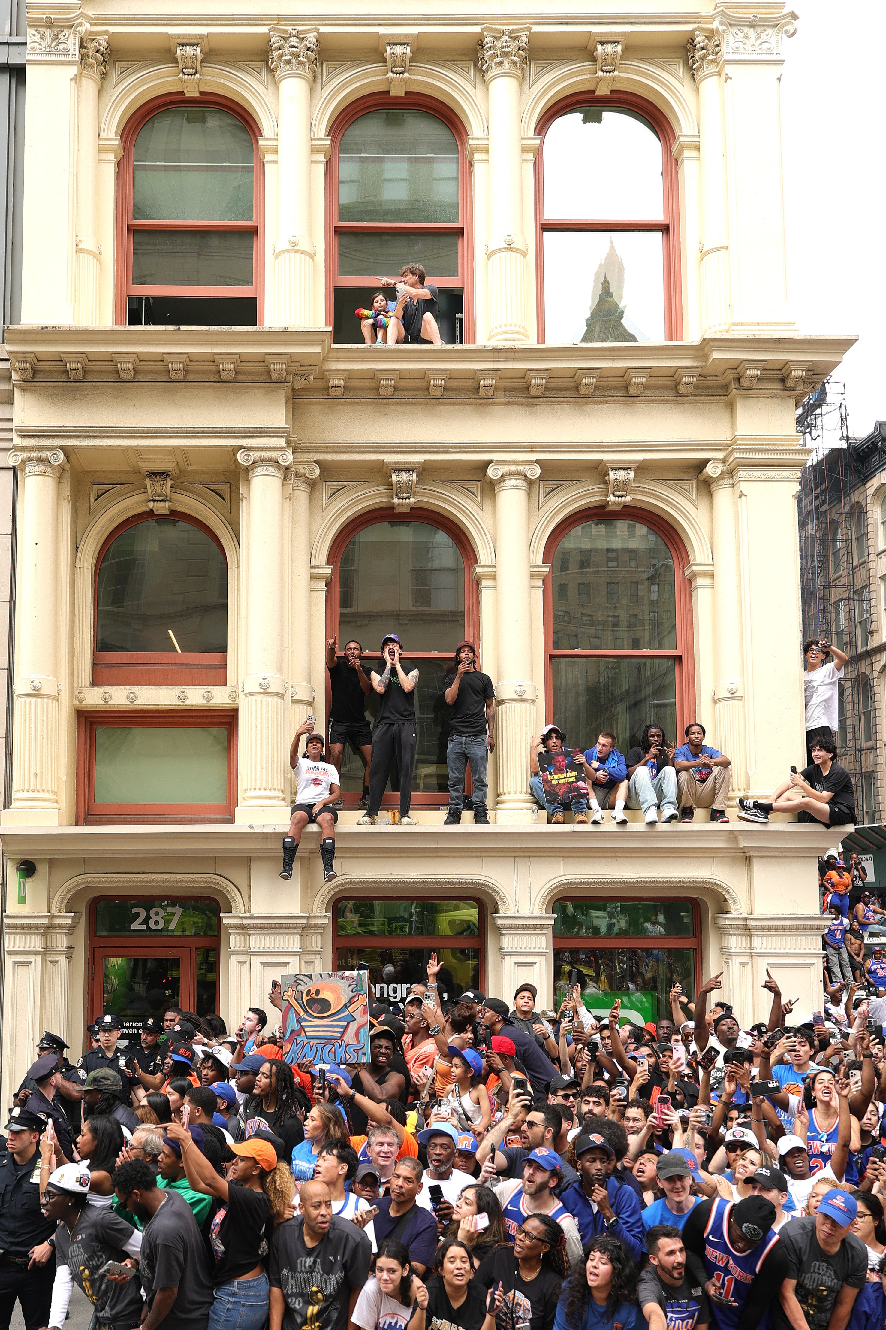 They resorted to finding their own viewpoint after viewing areas hit capacity hours before the parade started