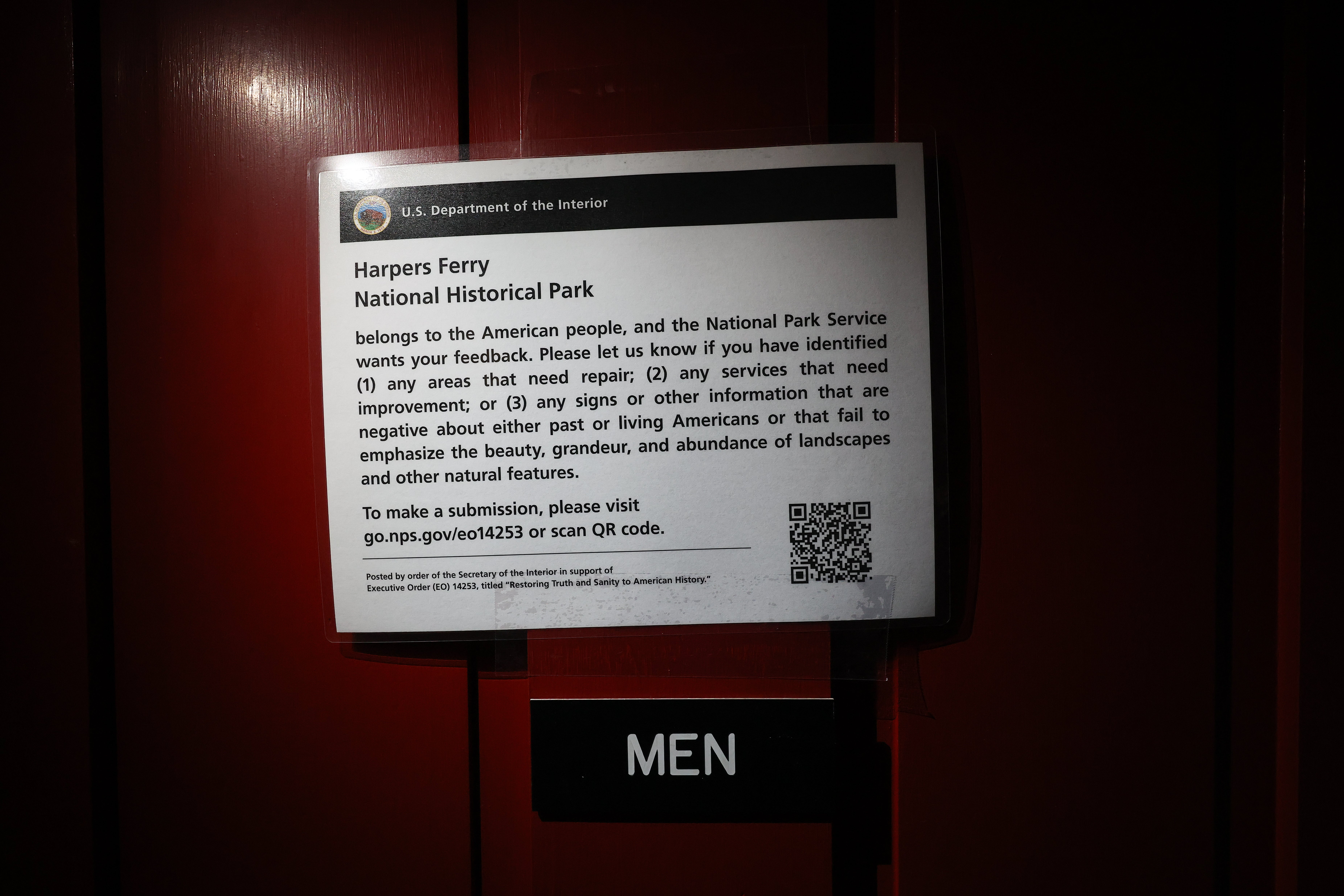 Park visitors were also asked to report any signs or exhibits that they believe portray ‘negative’ things about US history, though the complaint lines were flooded with comments criticizing the administration
