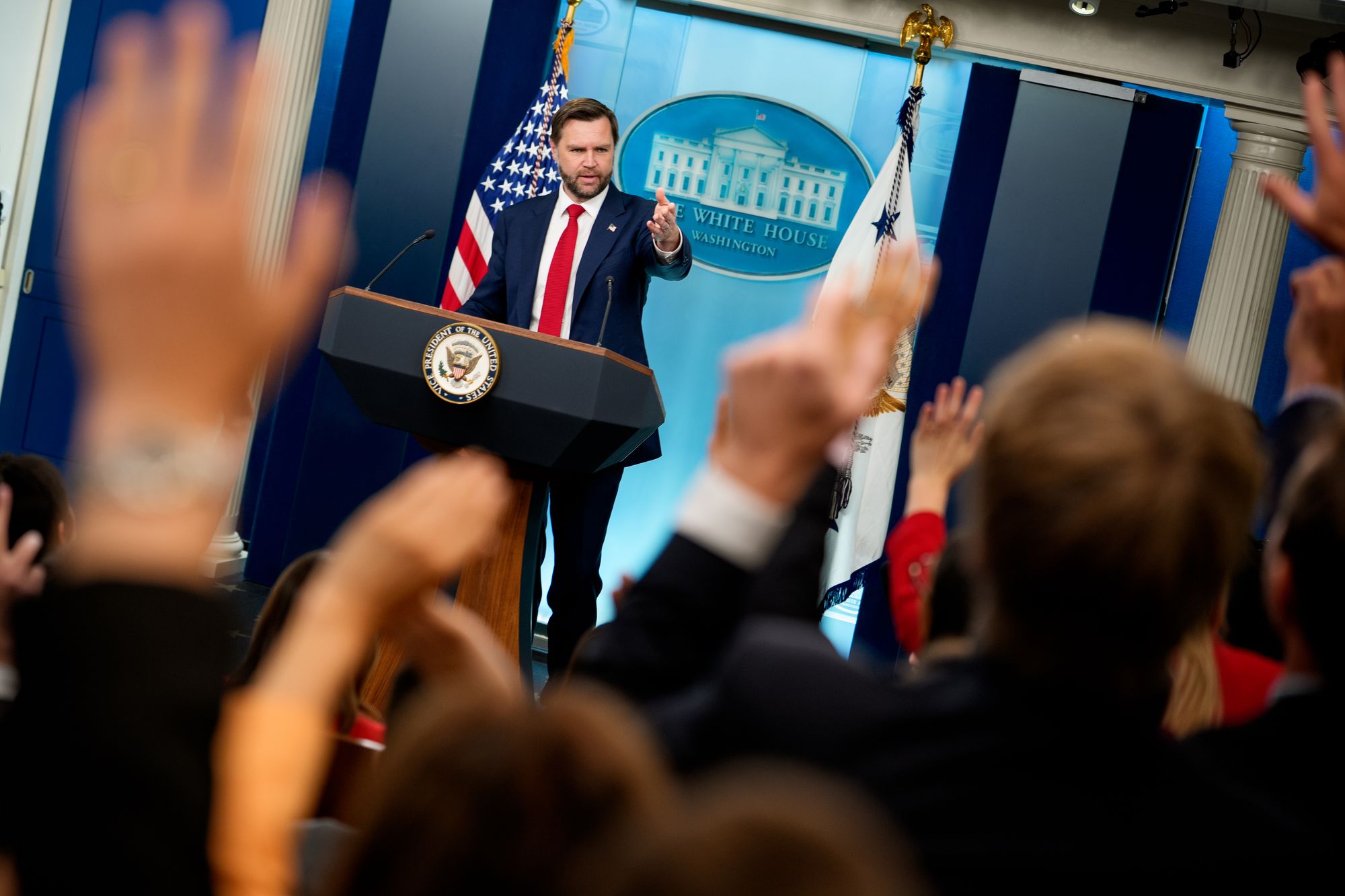 Vance also yelled ‘Praise Jesus!’ when asked about the Pope’s comments about the war with Iran ending