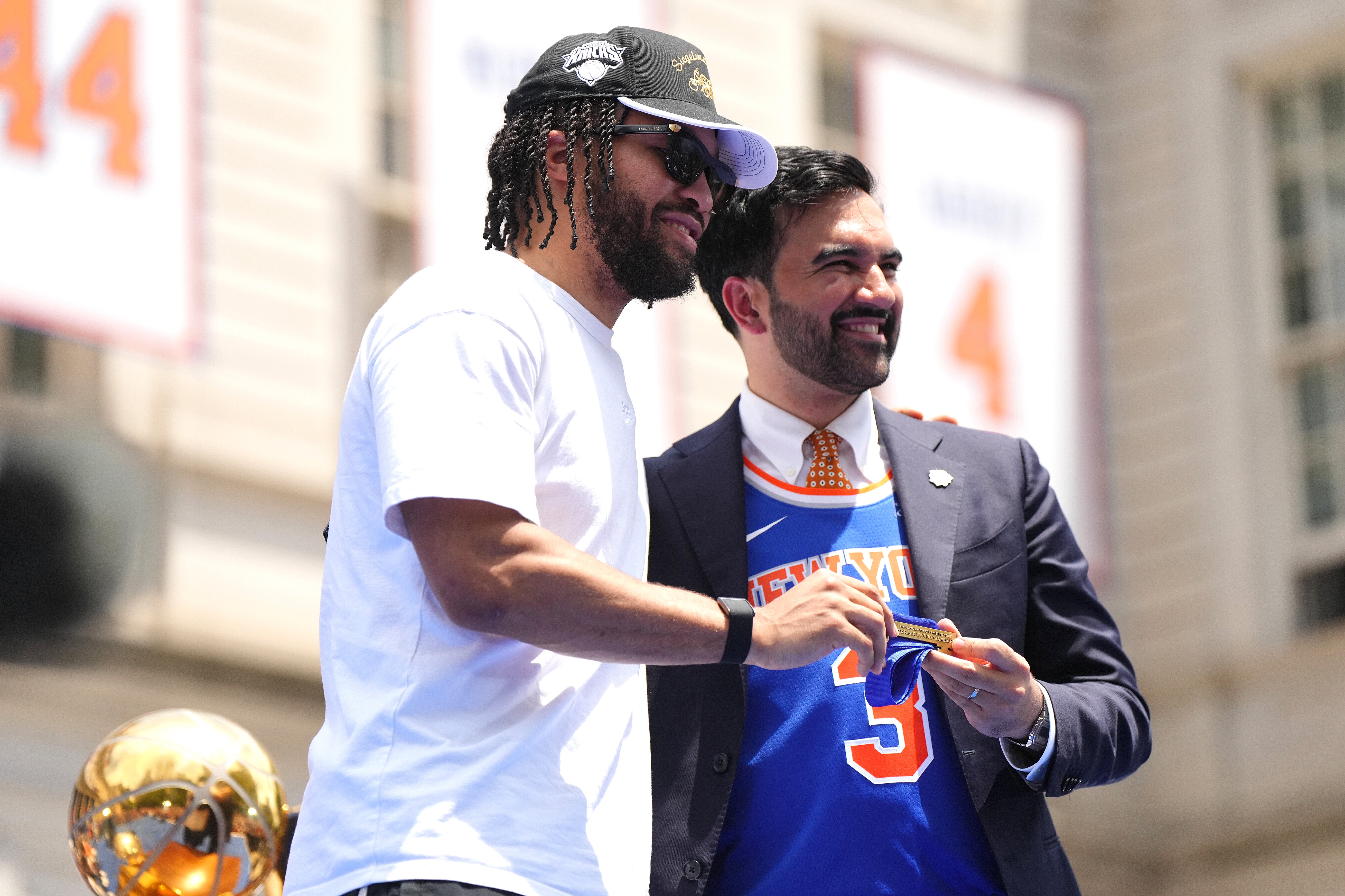 Speaking outside City Hall, Knicks MVP Jalen Brunson said in disbelief, 'Damn. We really did it, dawg'