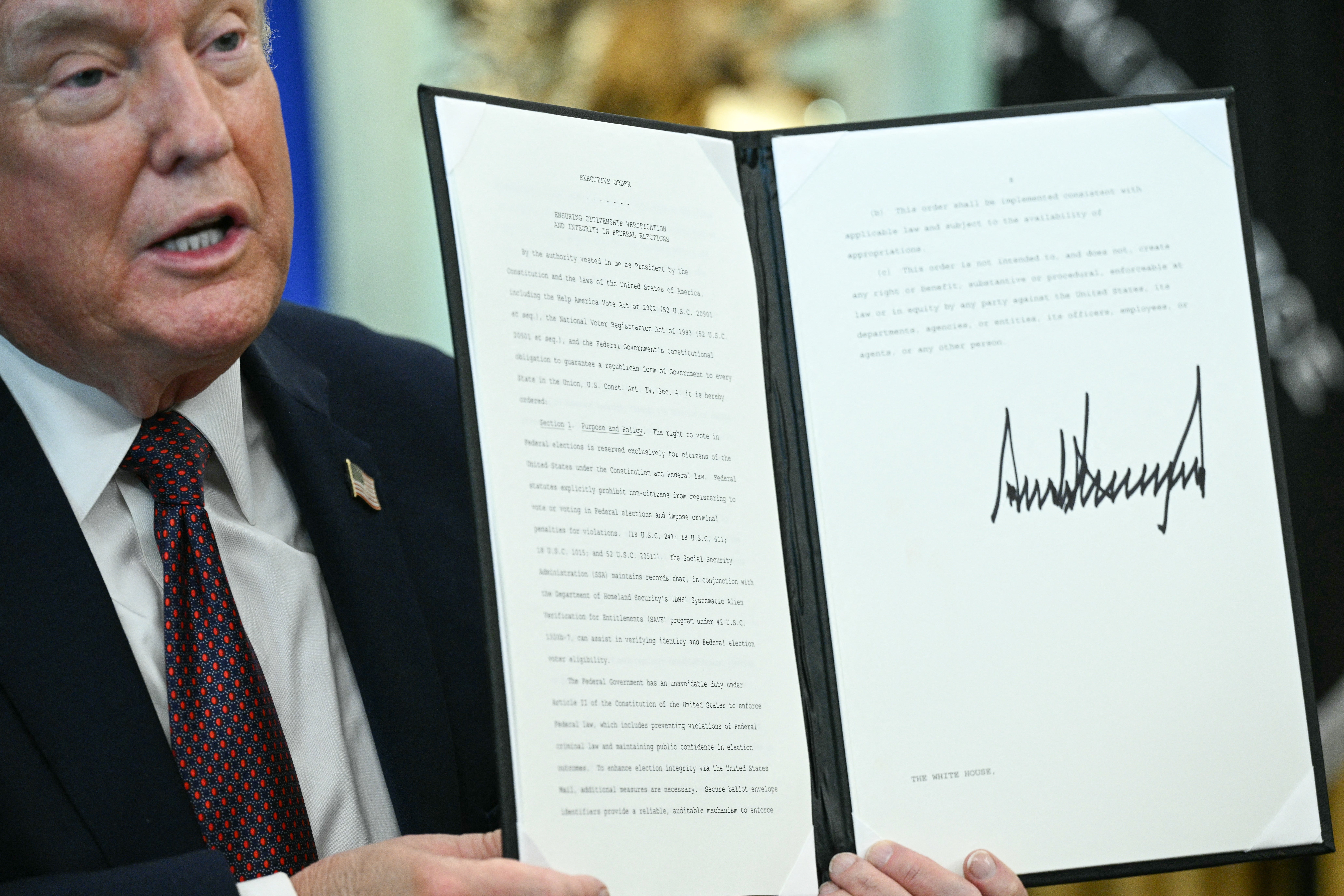 President Donald Trump’s March 2026 executive order directing DHS to create a state-by-state citizenship list has drawn several legal challenges from civil rights groups fearing unconstitutional overreach in American elections (AFP/Getty)