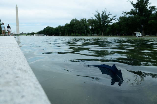 Trump’s blue paint at the Reflecting Pool is already chipping off as ...