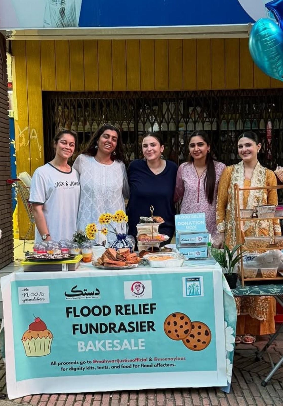 Mahnoor Omer, petitioner in the challenge to abolish period tax in Pakistan, during campaign to raise funds for sanitary napkins and underwear