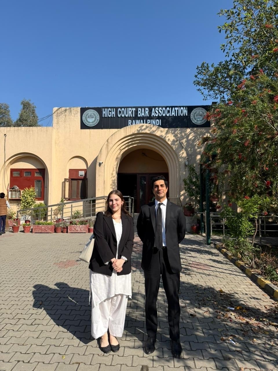 Manoor Omar, 25, a women's rights activist and lawyer, and tax lawyer Ahsan Jahangir Khan in Pakistan