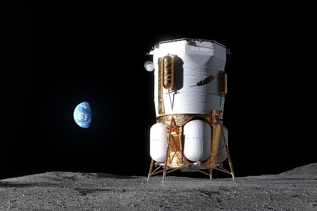 La empresa espacial de Jeff Bezos, Blue Origin, está desarrollando un módulo de aterrizaje lunar llamado Blue Moon para transportar tripulación y carga a la Luna.