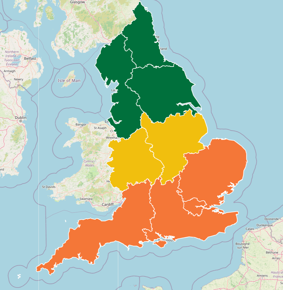Amber and yellow heat health alerts are also in place across parts of England (UKHSA)