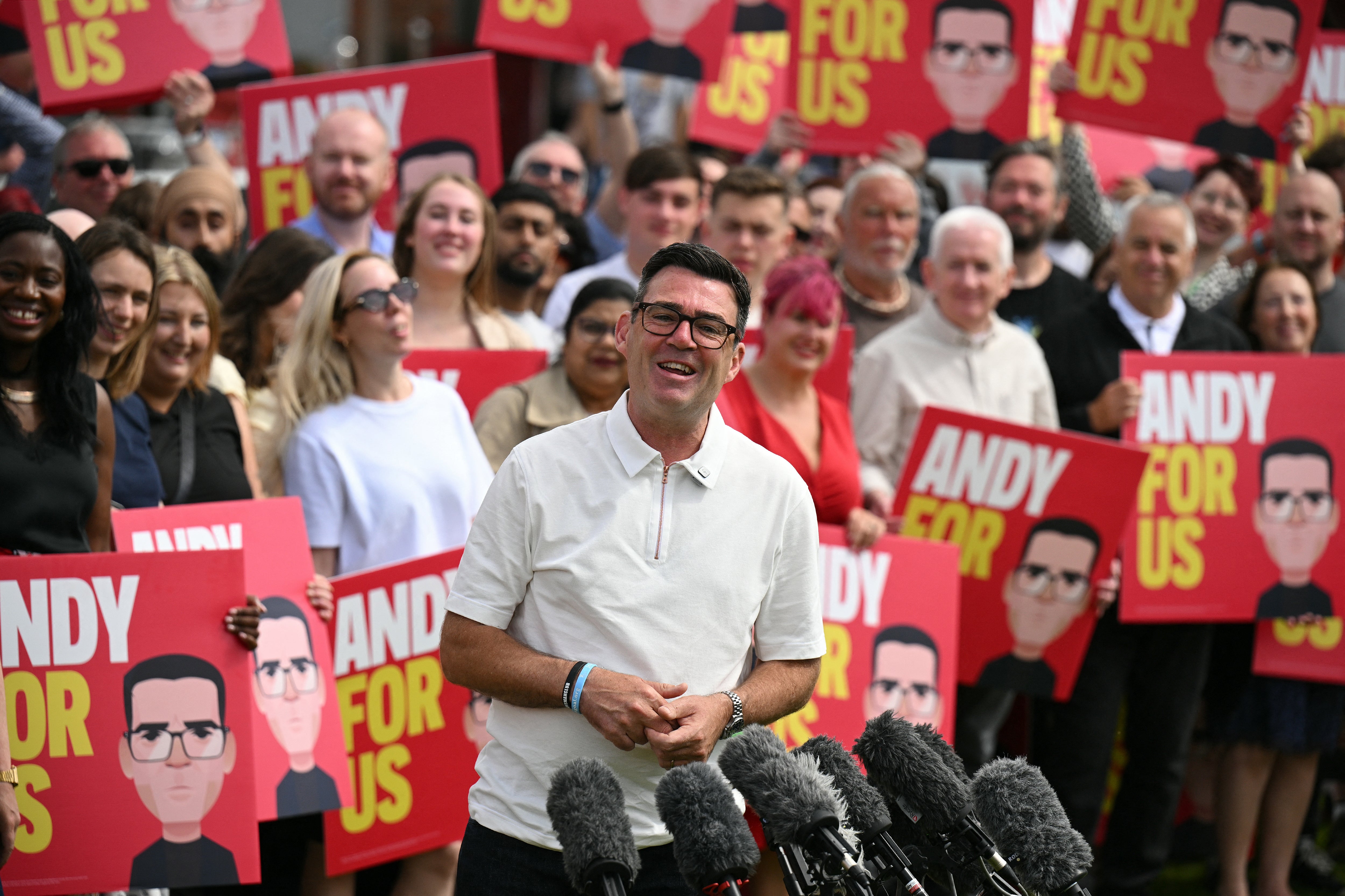 Andy Burnham was surrounded by activists, supporters and fellow Labour MPs