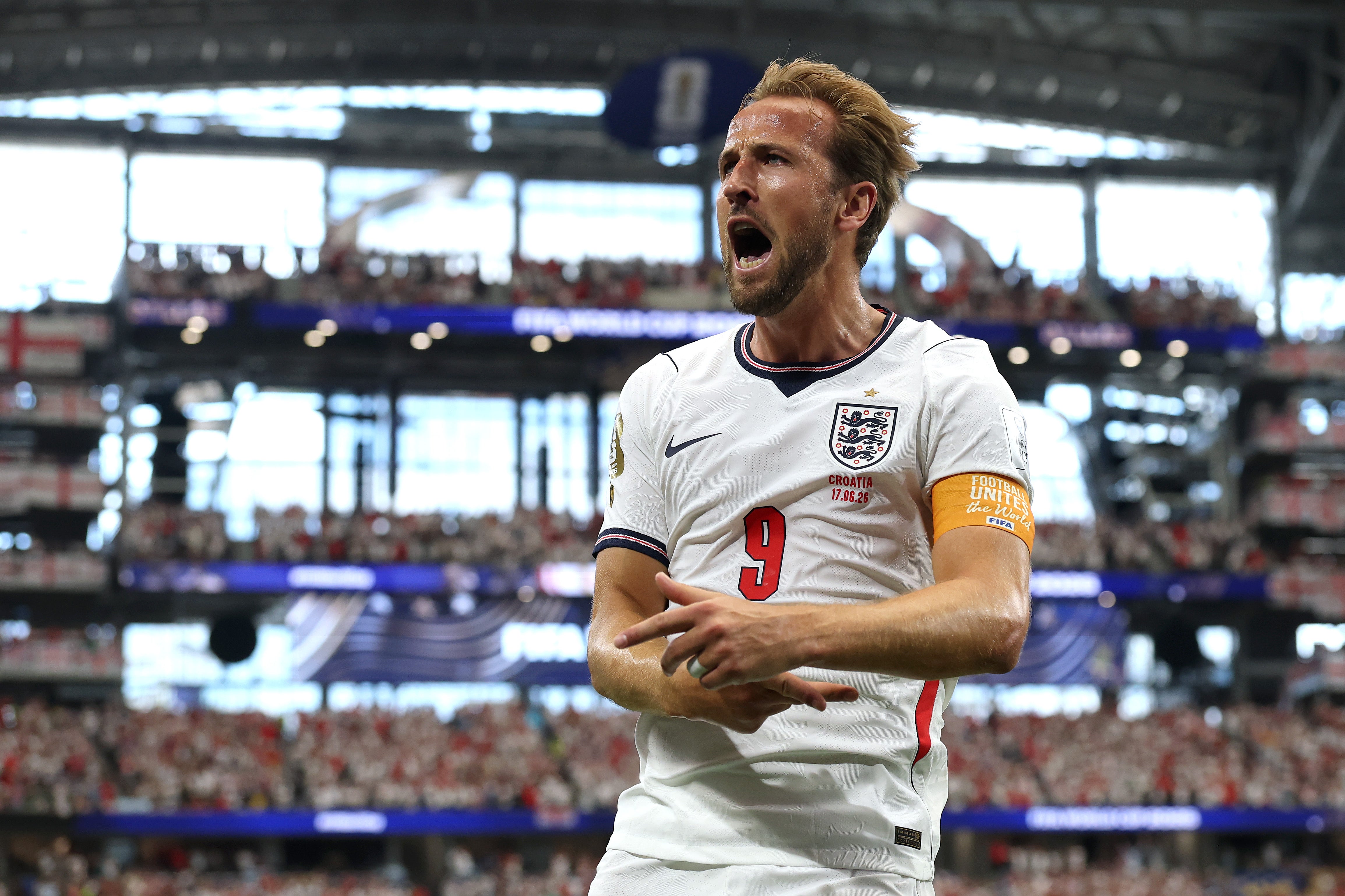 Harry Kane endured a bout of cramp against Croatia
