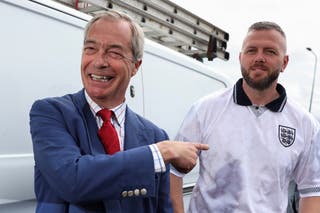 Nigel Farage pictured with Reform’s Makerfield candidate Rob Kenyon