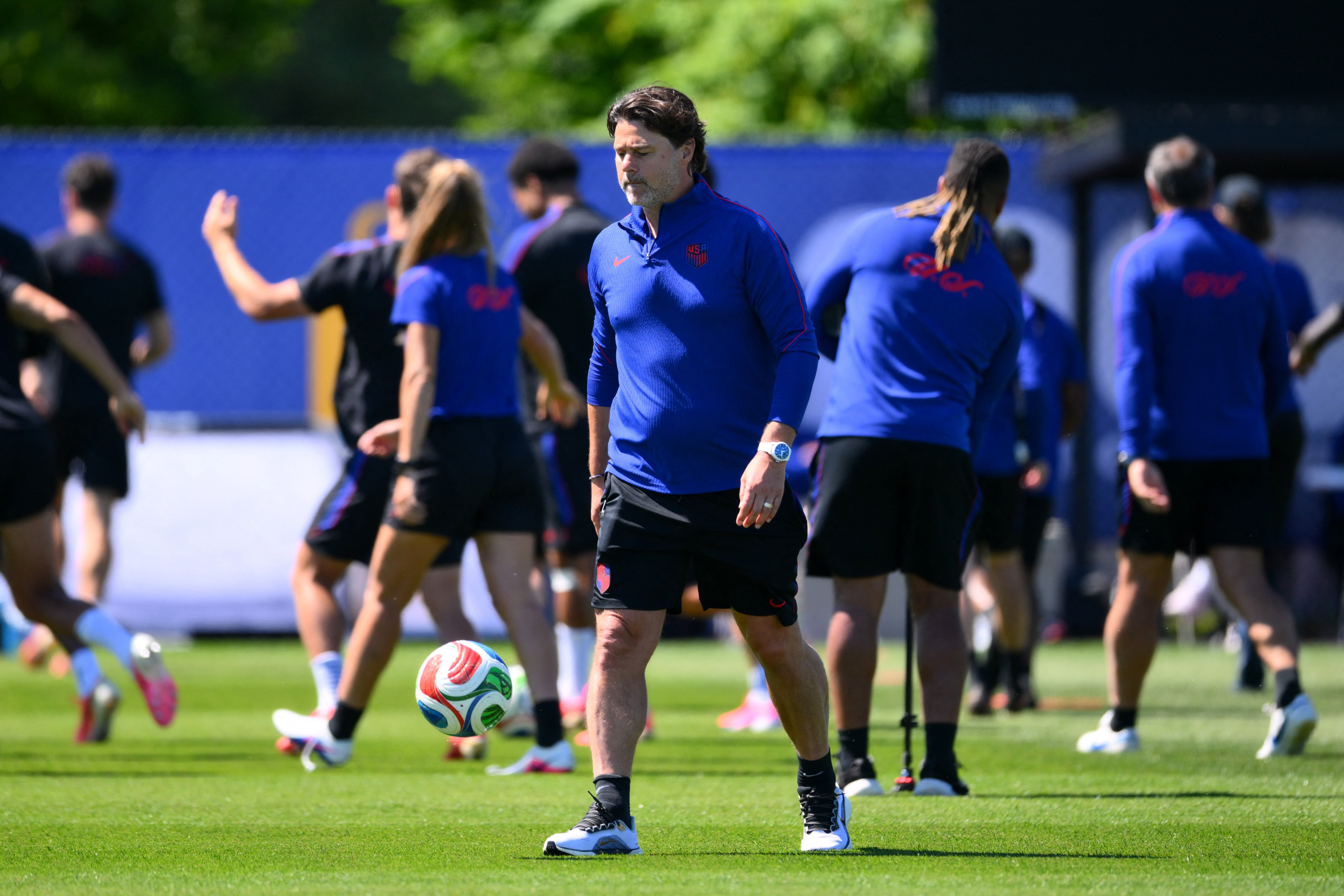 Mauricio Pochettino leads the United States into their second group fixture (Reuters)