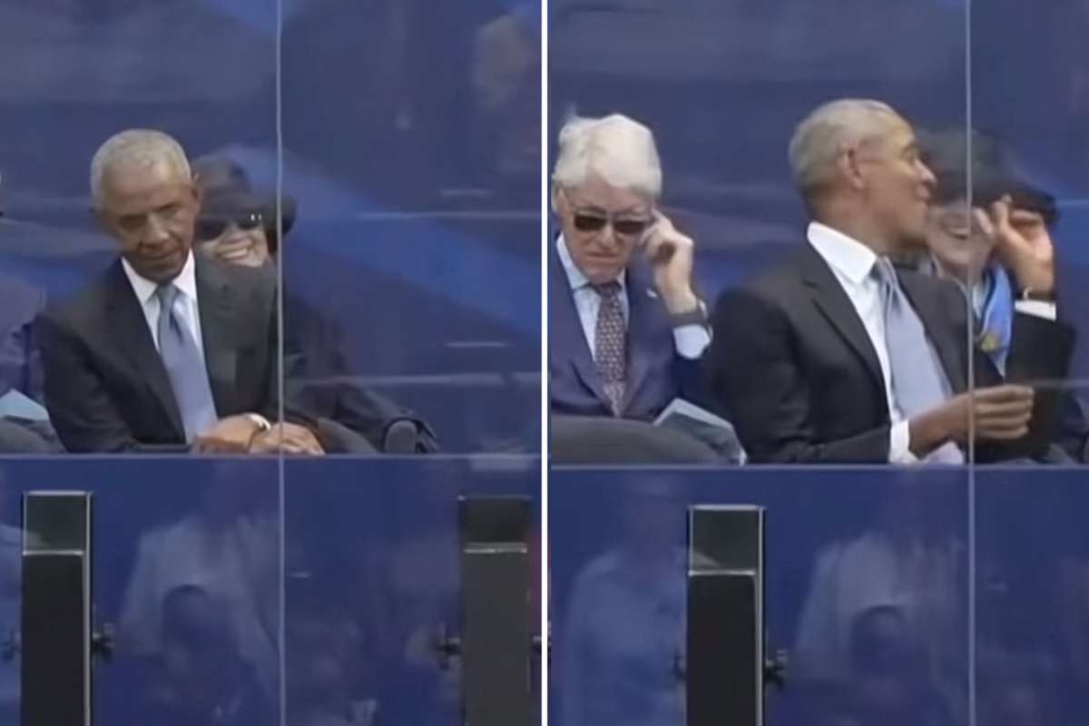 Hillary Clinton howls with laughter as Michelle Obama trolls Trump during heartfelt speech to husband Barack