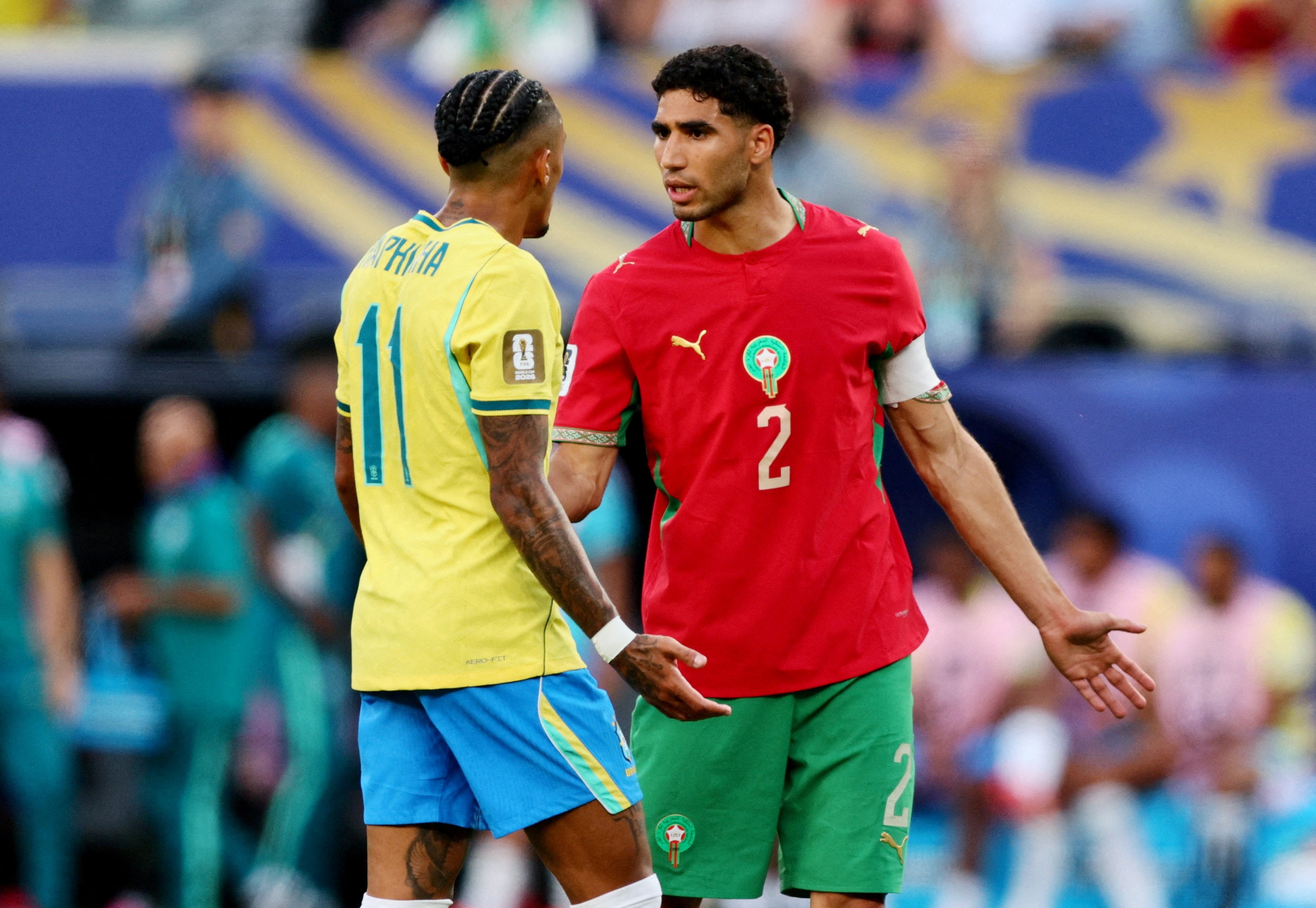Hakimi played for Morocco against Brazil last weekend