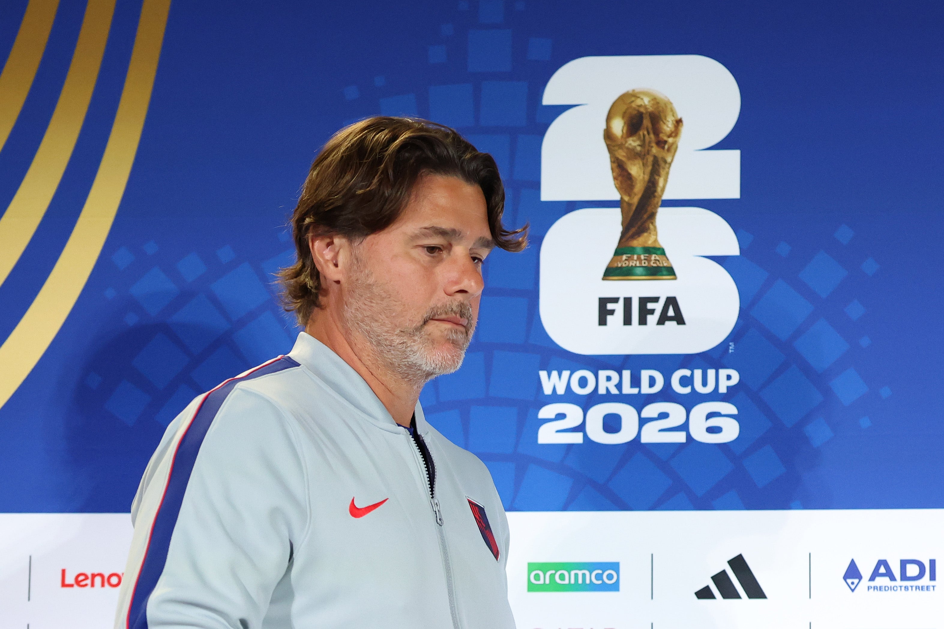 Head Coach Mauricio Pochettino of USA arrives for a press conference ahead of the Australia showdown (Getty)