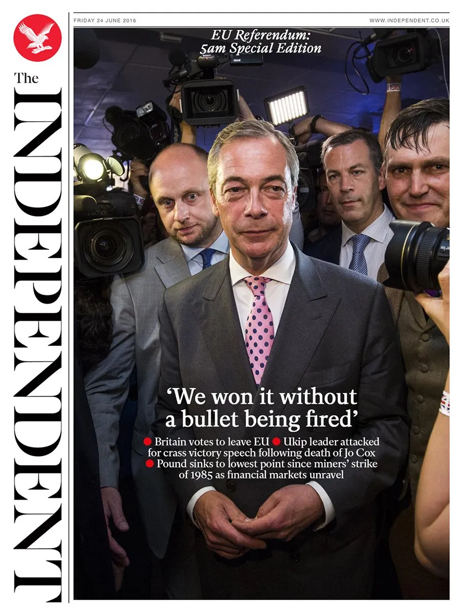 The Independent's 5am special edition on referendum night