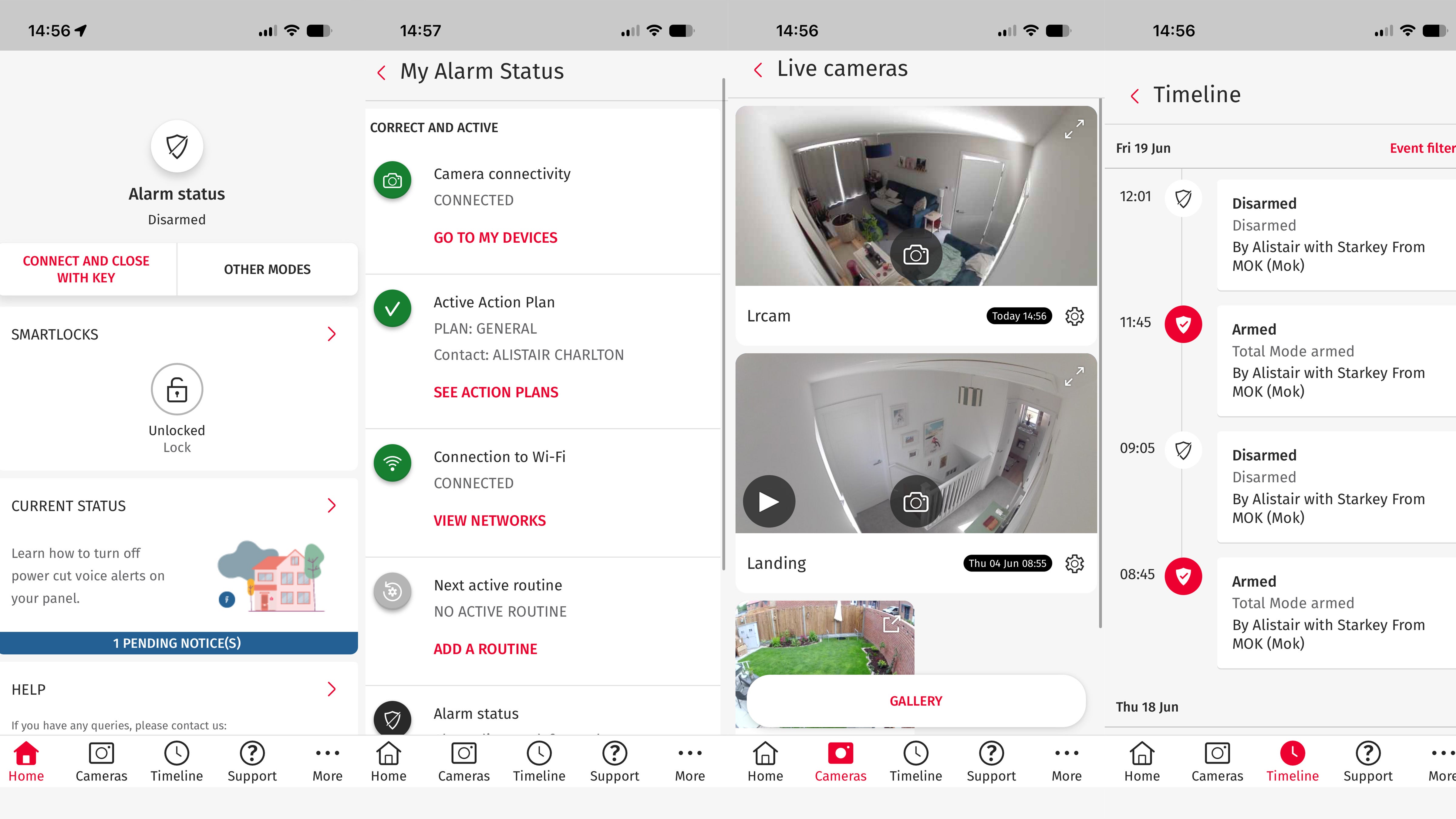 The Verisure smartphone app adequately covers the basics, but lacks the functionality of smarter alarm systems (Alistair Charlton / The Independent)