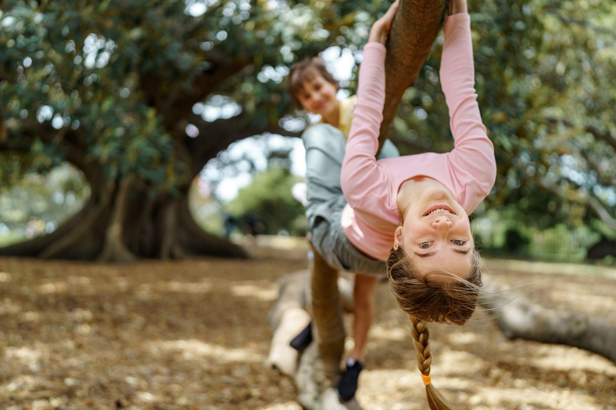 Leatherbarrow says making outdoor play feel easy and familiar often helps young children feel happy to choose it rather than staying inside on a device (Getty/iStock)
