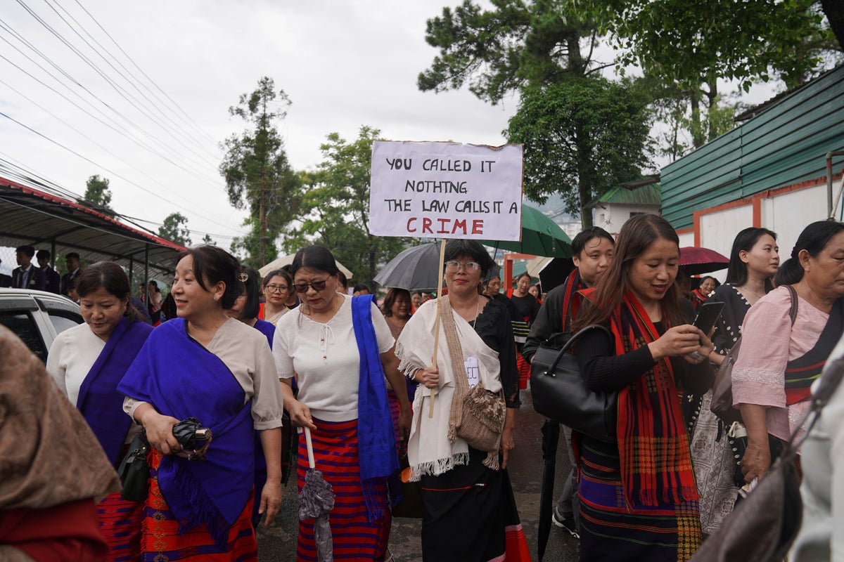 Photos show Nagas protesting against rising cases of sexual violence