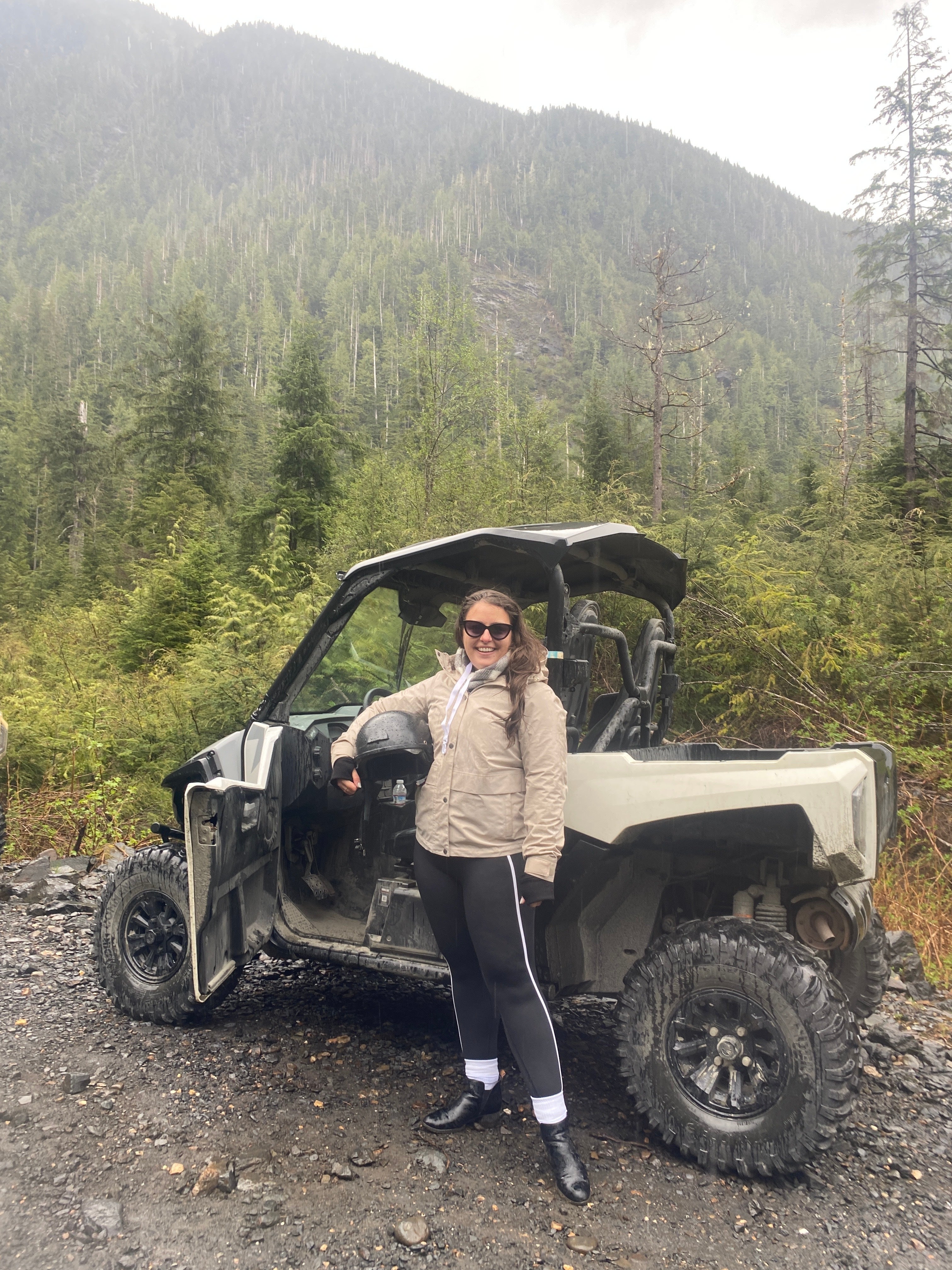 Caitlin had the opportunity to explore the mountainous landscape of Ketchikan with a Utility Task Vehicle excursion (Caitlin Hornik/The Independent)