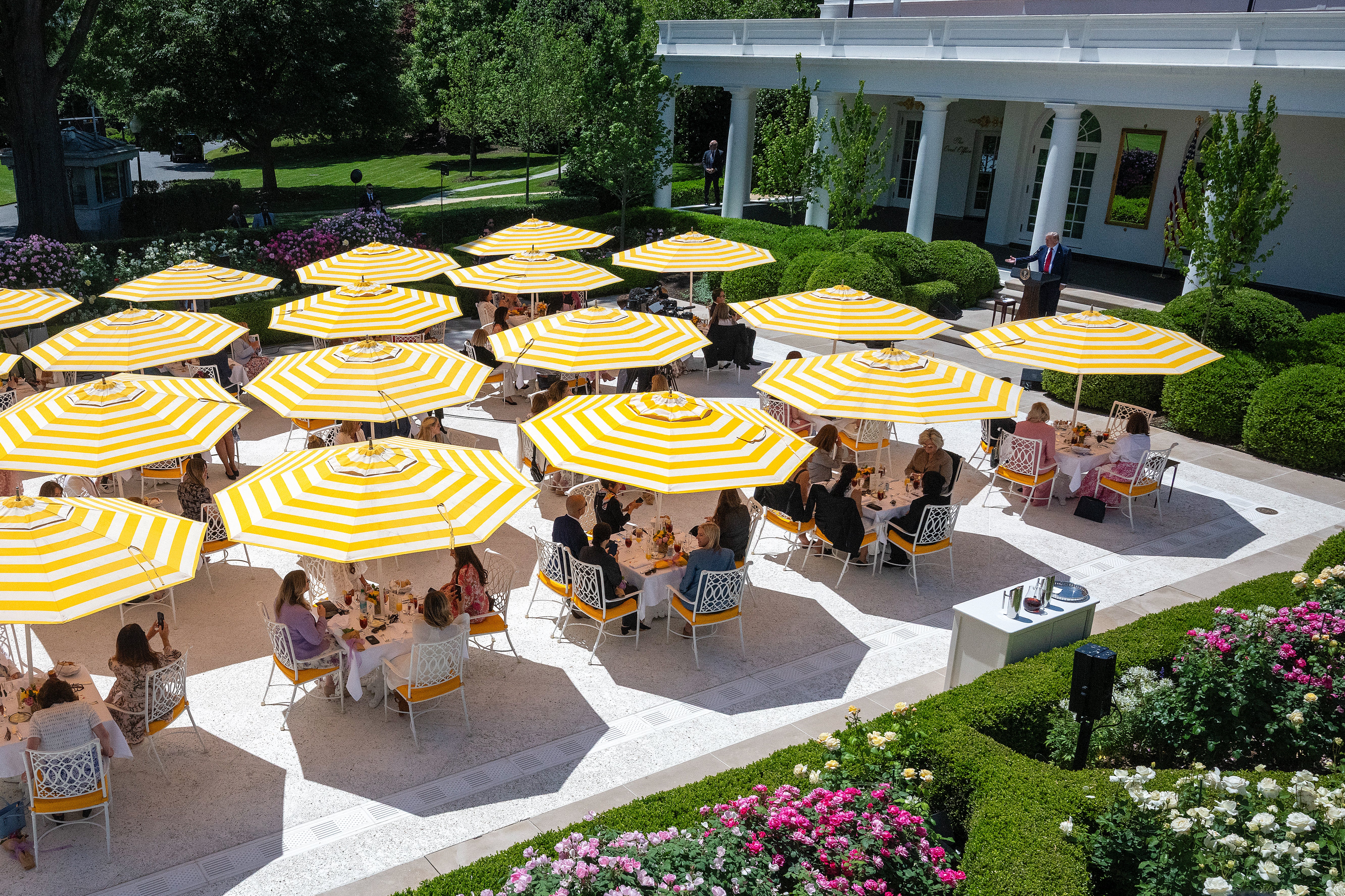 While Trump’s redecorating has reportedly caused a headache for staff, Melania was said to be upset over her husband’s plans to pave over the Rose Garden